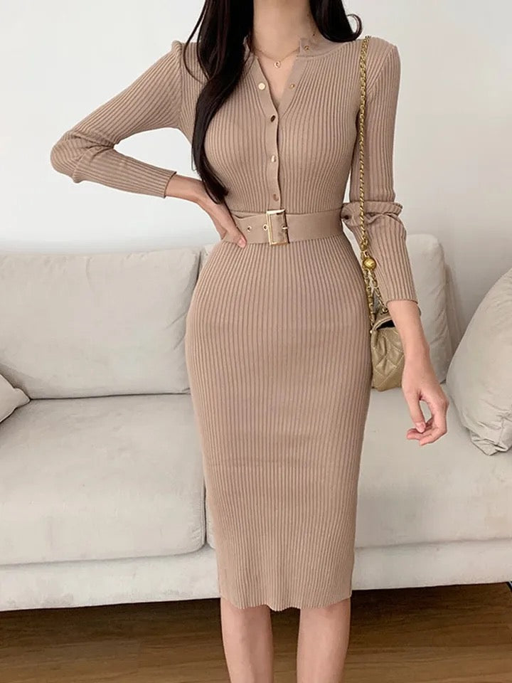 Alamode By Akanksha Serra Premium Woolen Midi Dress