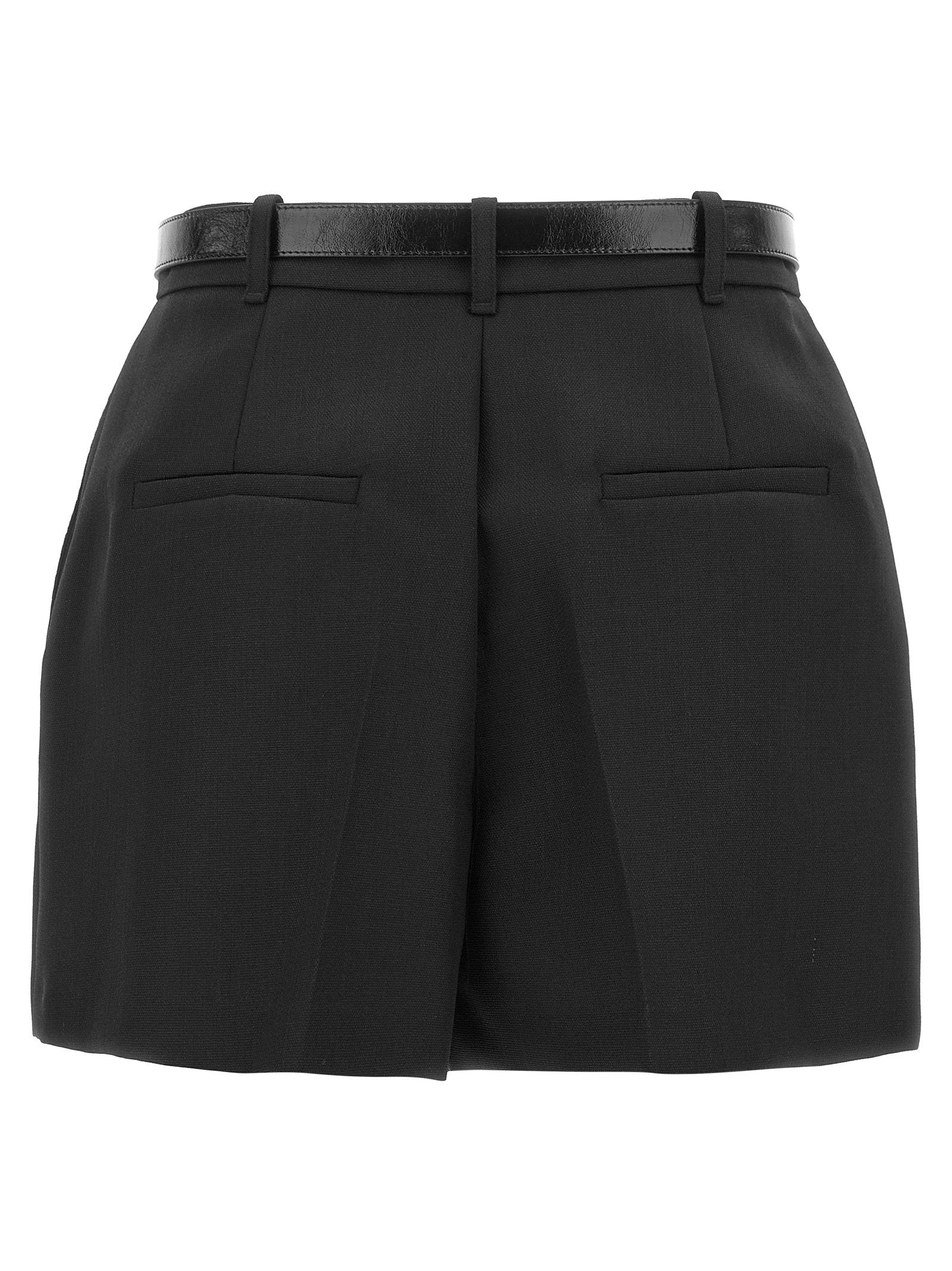 Elisabetta Franchi Belted Wool Shorts – 100% virgin wool - view 2