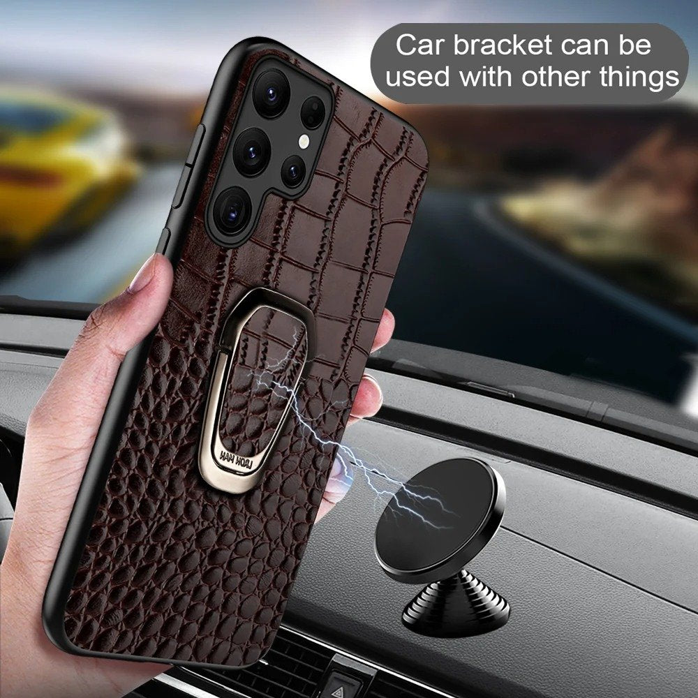 Million Cases Genuine Leather Craft Ring Holder Case - Samsung - view 8