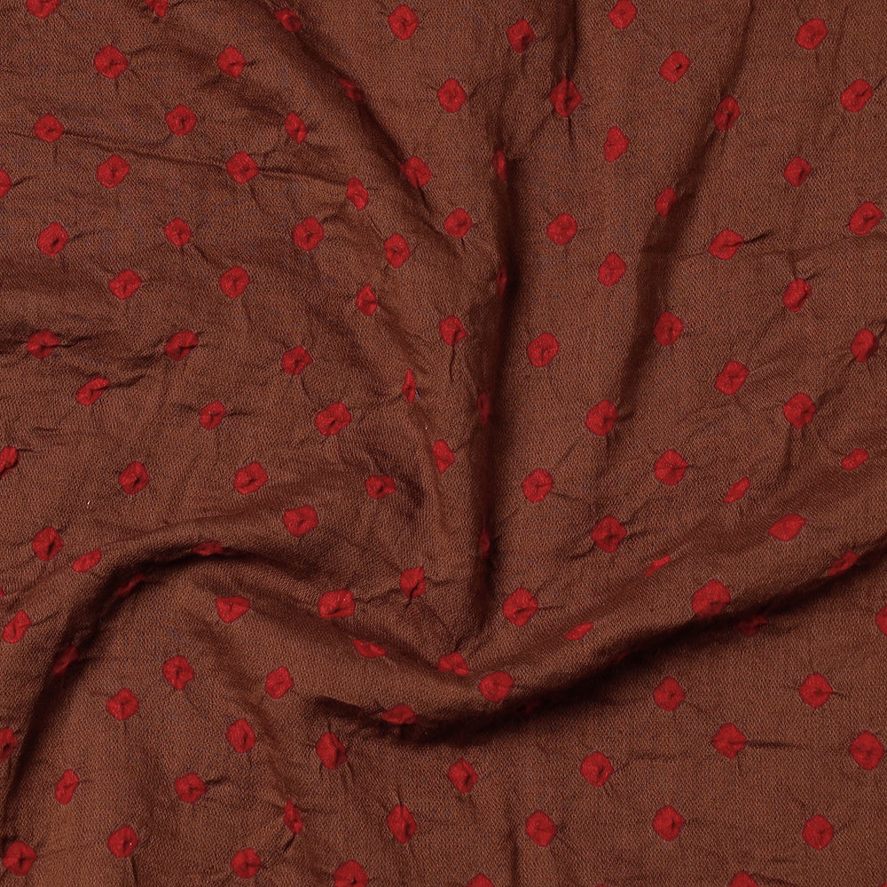 KACHCHH JI CHHAAP Brown - Kutch Bandhani Tie-Dye Soft Cotton Precut Fabric (0.9 meter) - view 2