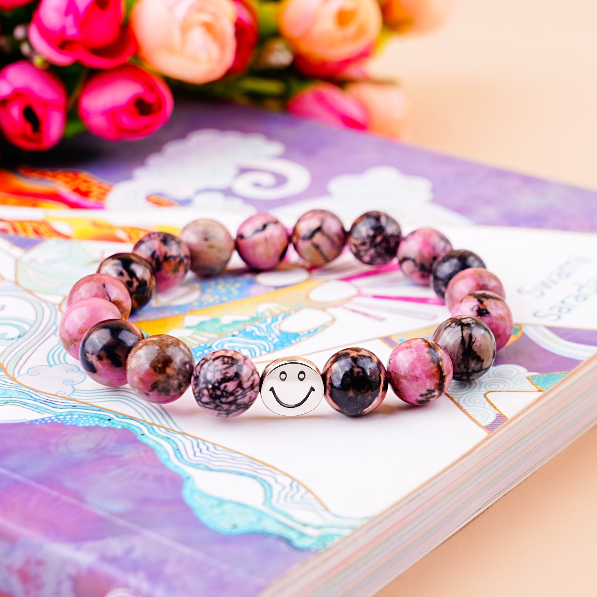 Gemsmantra Smile Bracelet - Rhodonite