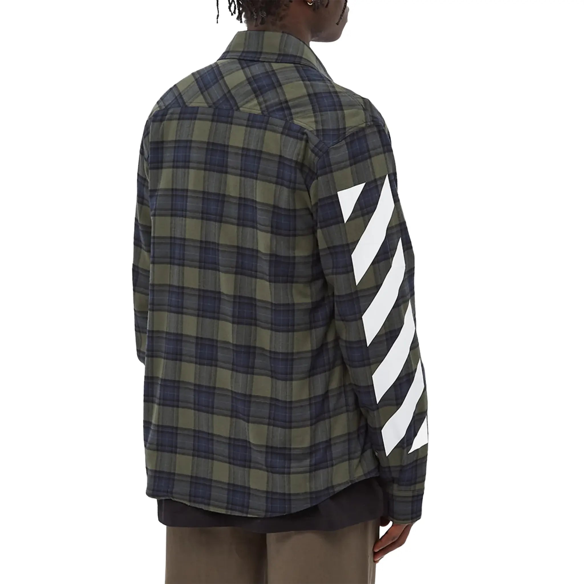 Off-White Diagonal Check L/S Green Flannel Shirt - view 2
