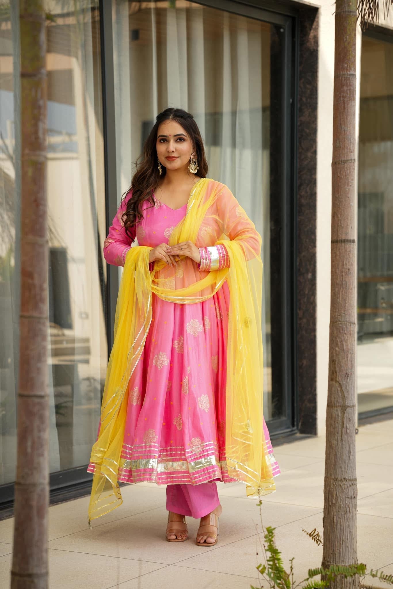 Idaho-o Midnight pink silk suit set