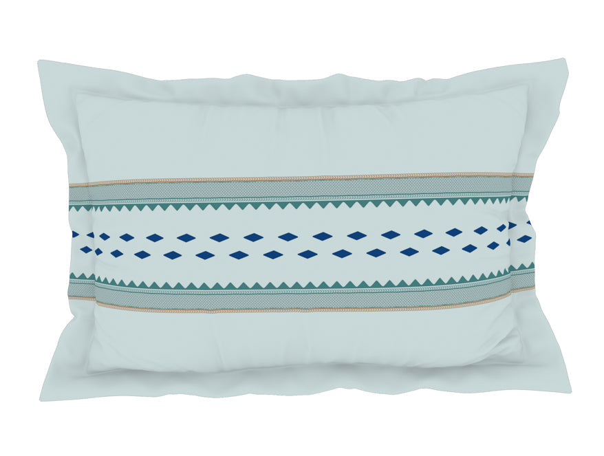 Spaces India Geometric Iced Aqua - Light Blue 100% Cotton King Fitted Sheet - Gypsy By Spaces - view 5