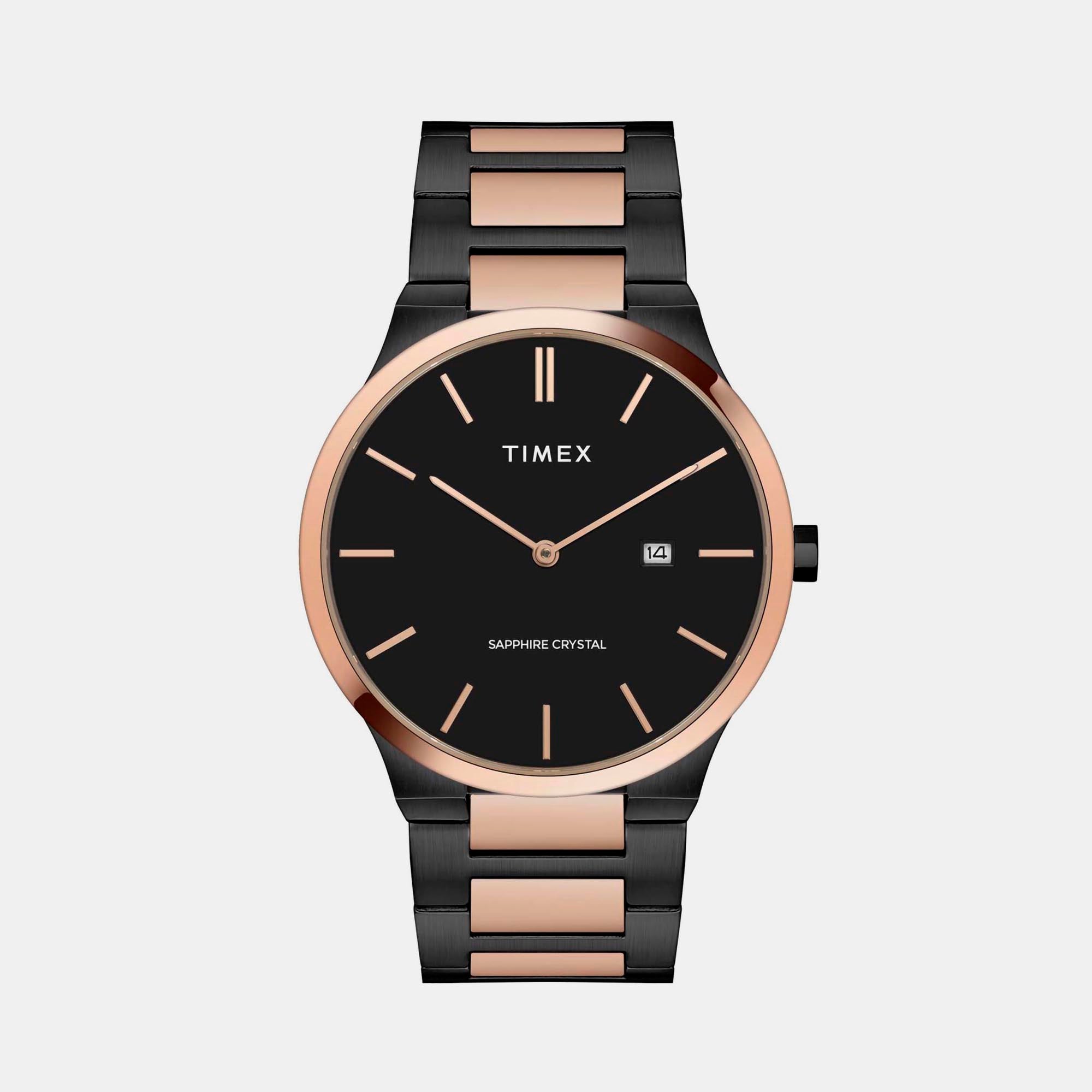 Timex E Class Men Quartz Black Dial Analog Stainless Steel Watch TWEG23601