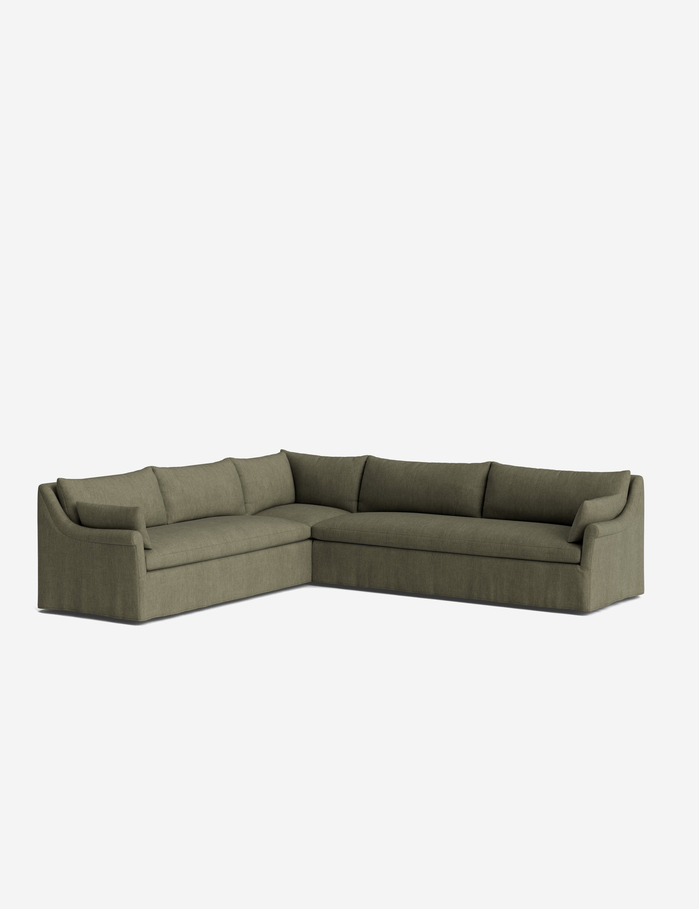 Lulu and Georgia Portola Rolled Arm Slipcover Corner Sectional Sofa - view 96
