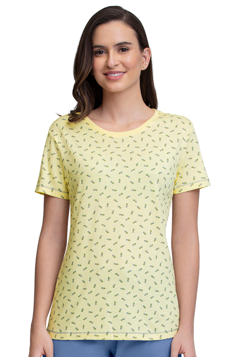 Amante Scoop Neck Sleep Tee - Ditsy Floral Pr Yellow