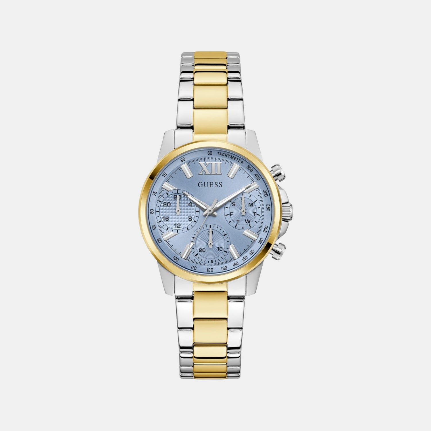 Guess Bailey Women Quartz Ice Blue Dial Multi-Function Stainless Steel Watch GW0933L3