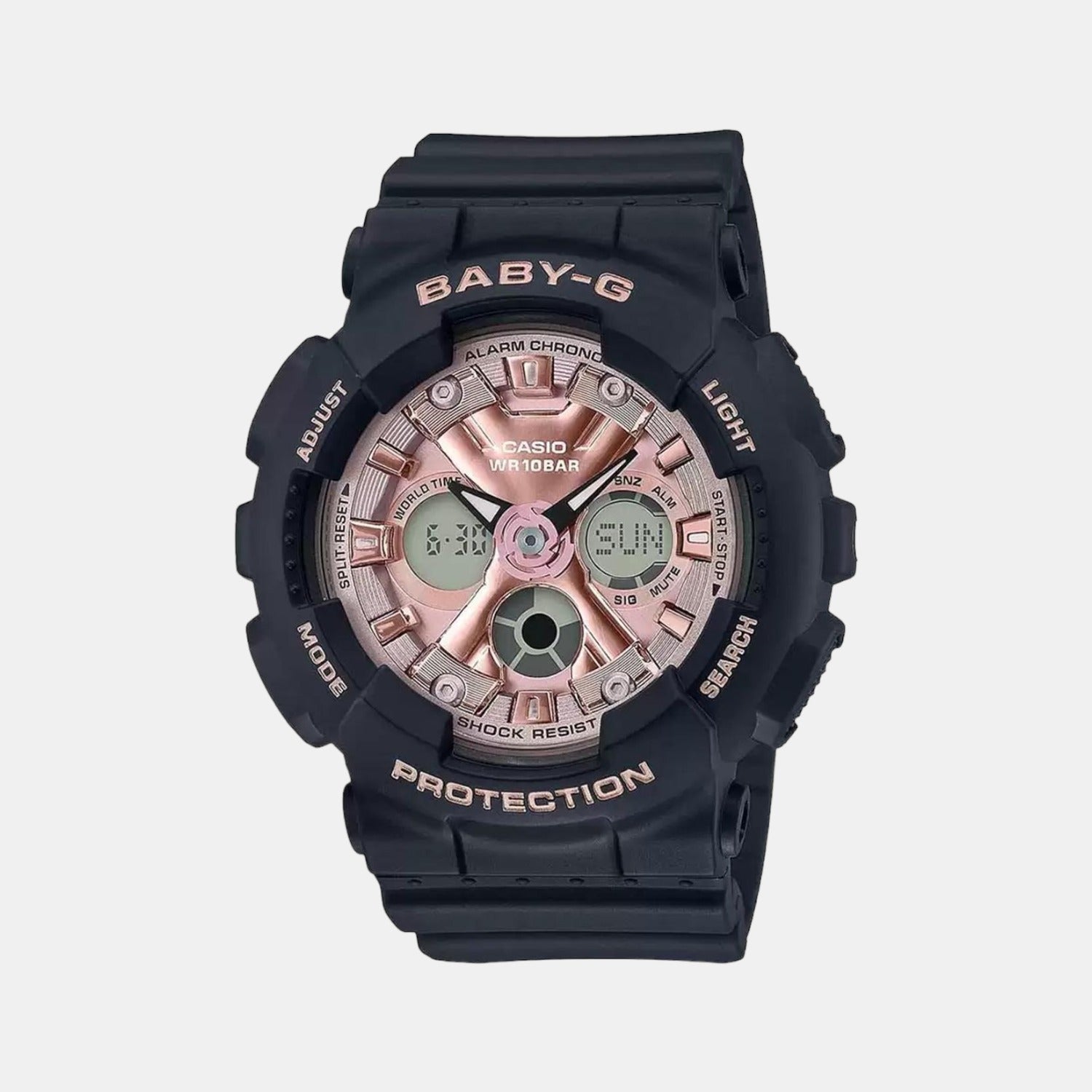 Casio Baby-G Women Quartz Gold Dial Analog-Digital Resin Watch BX177