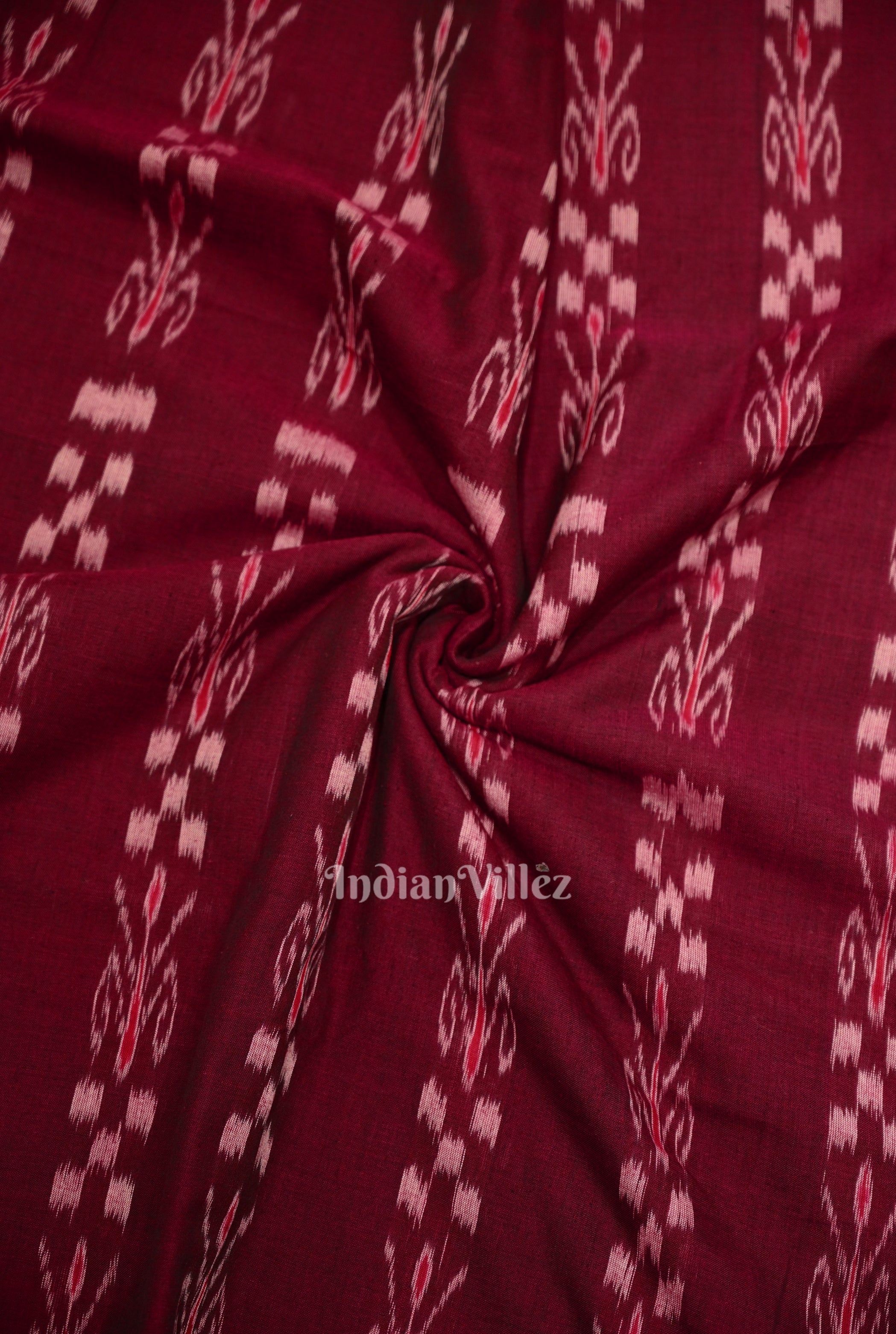 IndianVillèz Purple Mayur Chandrika Sambalpuri Ikat Cotton Fabric