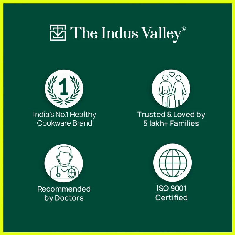 The Indus Valley 100% Pure Iron Cookware Set: Free ₹799 Kadai+ Tawa+ Fry Pan+ Wok, Toxin-free Sheet Iron, Pre-seasoned, Induction & Gas, Kitchen Set f - view 15