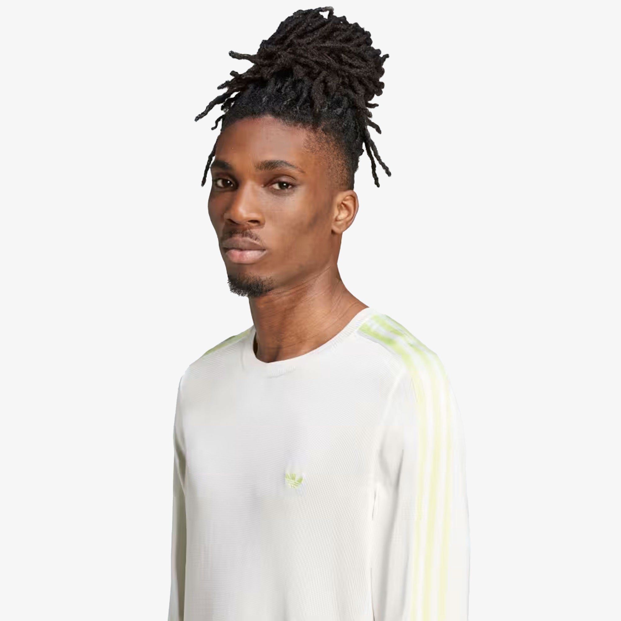 Adidas Originals | WALES BONNER KNIT LONG SLEEVE TEE { CHALK WHITE/SEMI FROZEN YELLOW - view 5