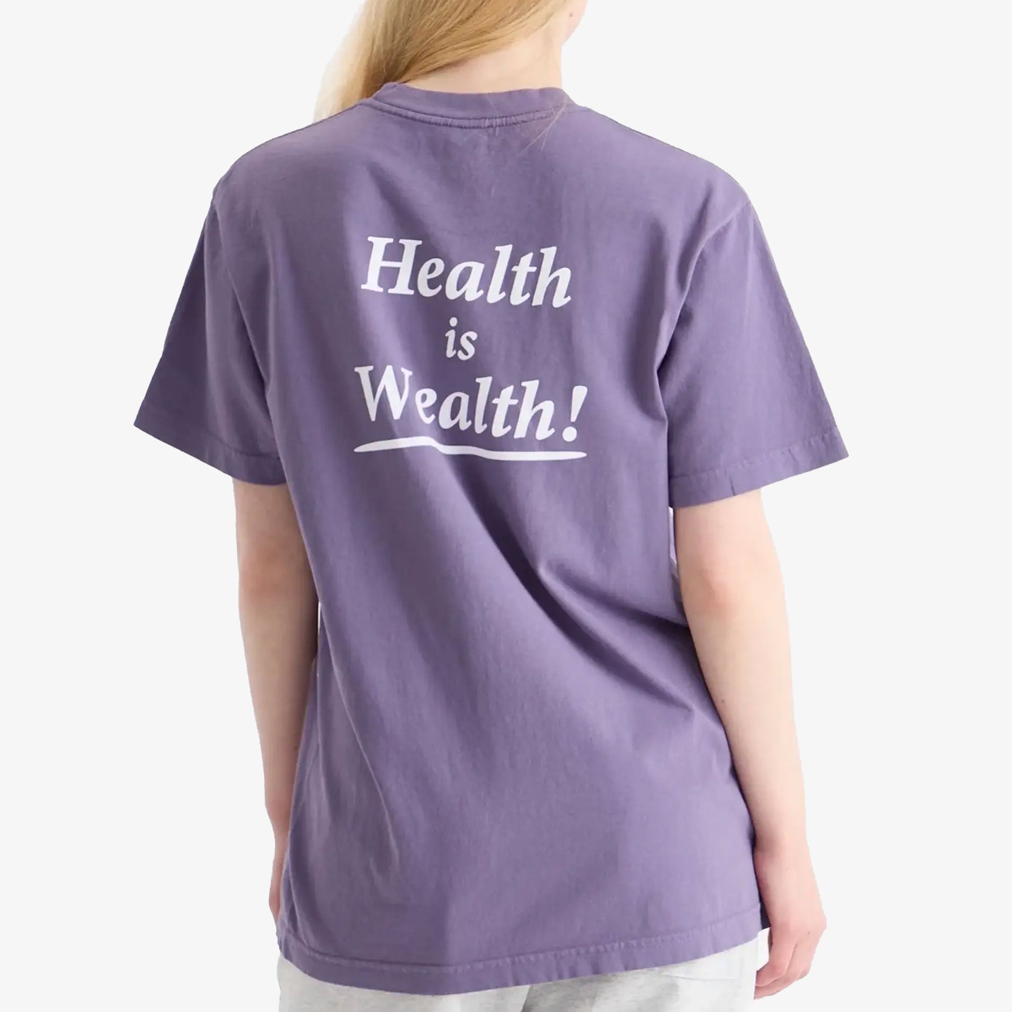 Sporty & Rich | Health Is Wealth T-shirt { Purple - view 2