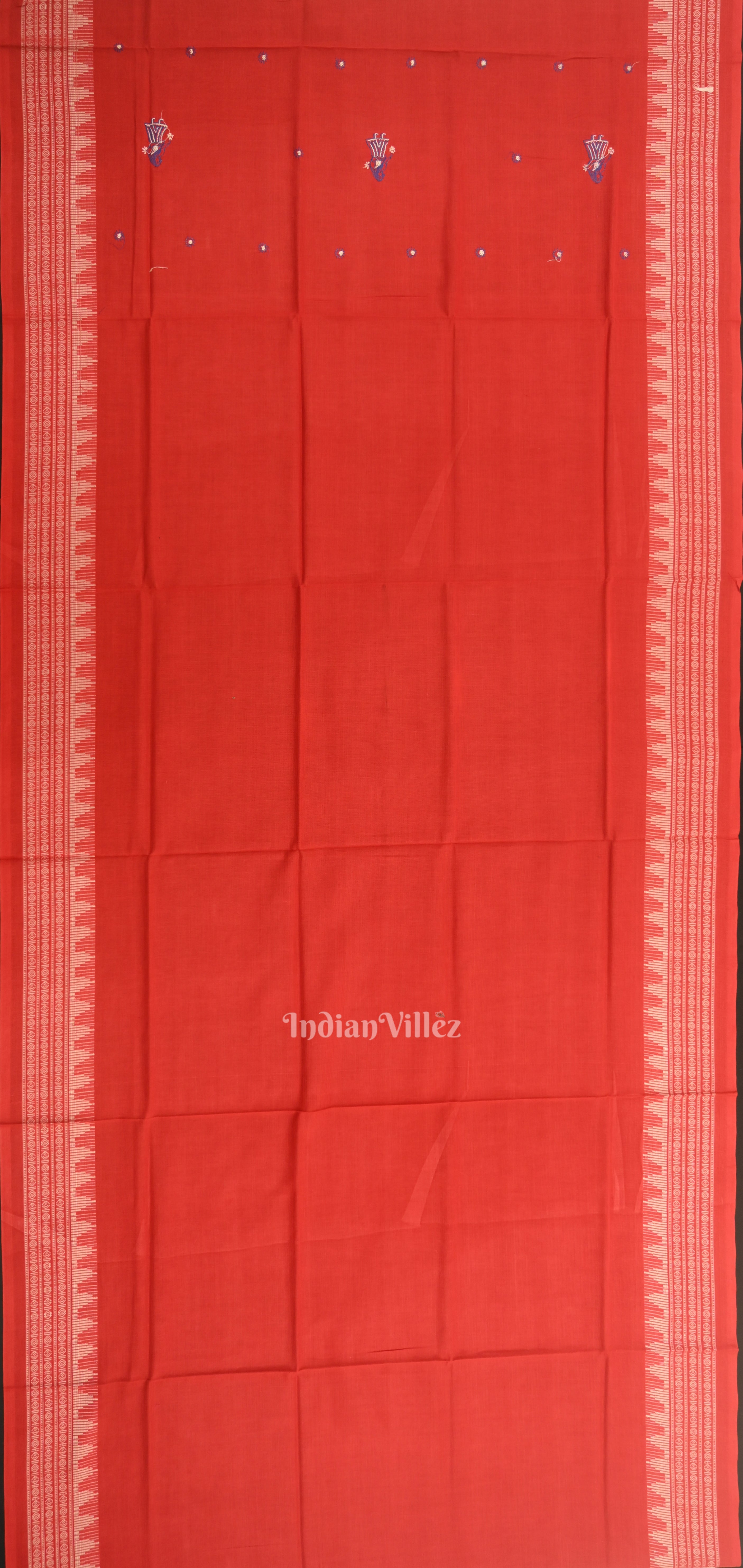 IndianVillèz Blue with Red Doll Odisha Ikat Sambalpuri Dress Material & Dupatta - view 5