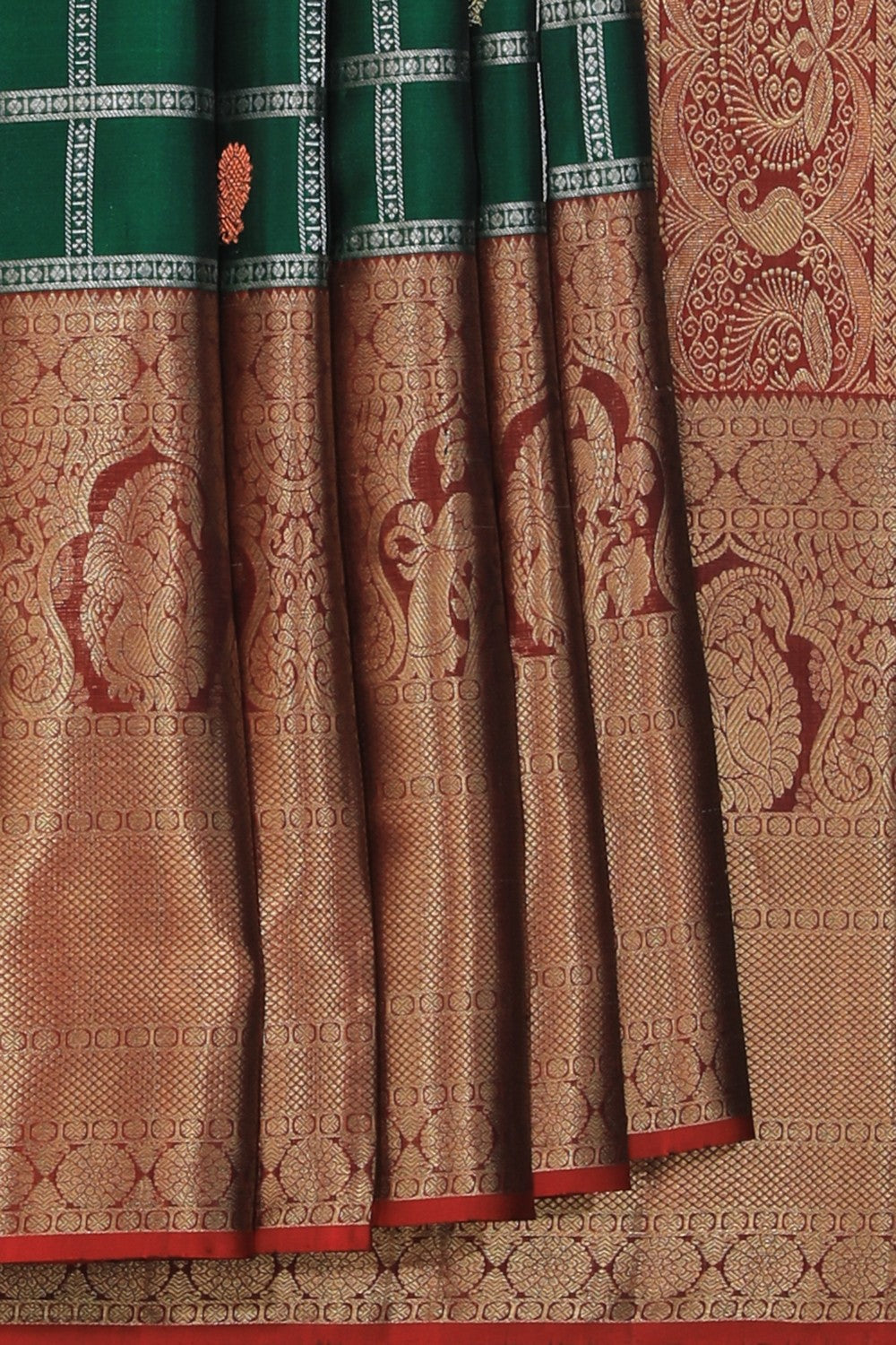 Kalanjali Kanchi Silk Green Saree – Women's