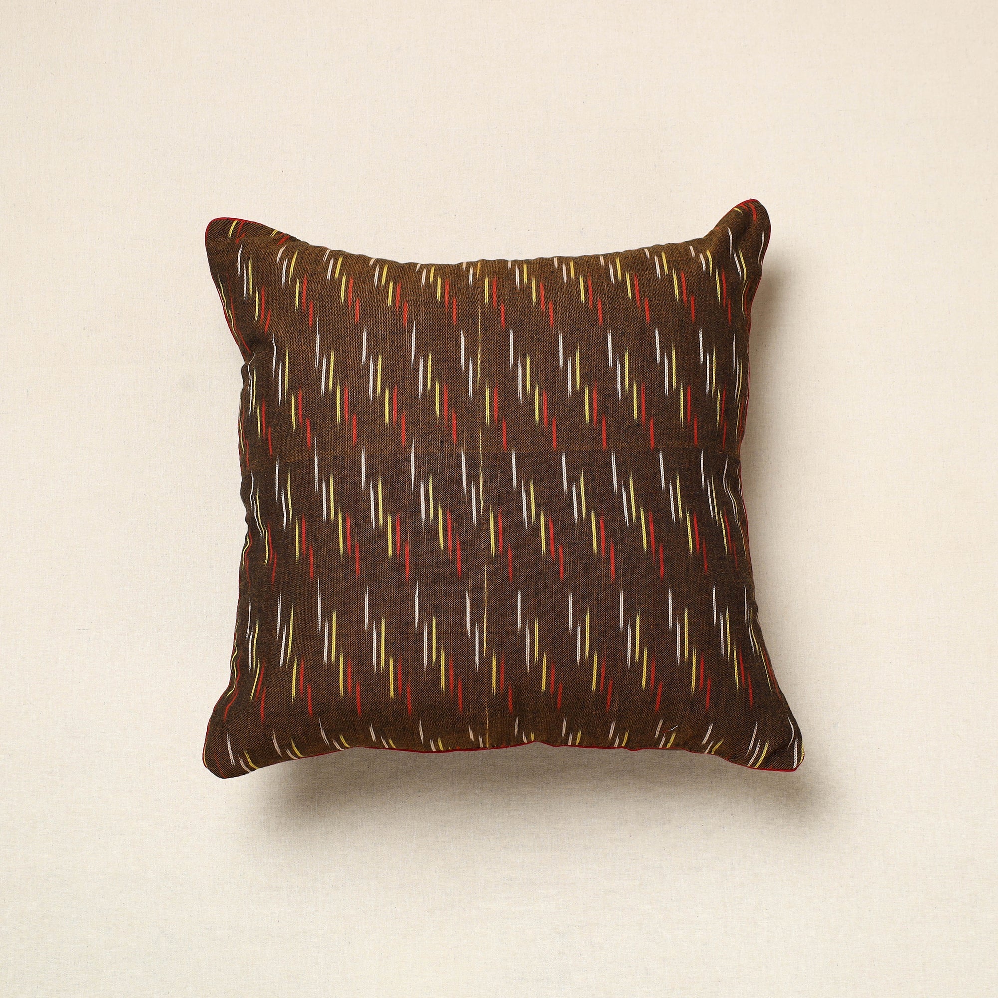 SOUTH KARGHA Brown - Pochampally Ikat Cotton Cushion Cover (16 x 16 in) 13