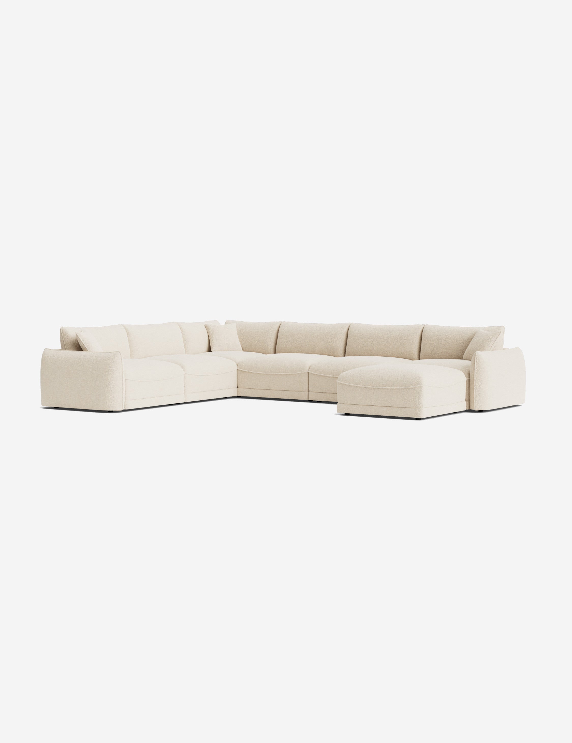 Lulu and Georgia Balmer Modular Corner Sectional Sofa With Ottoman