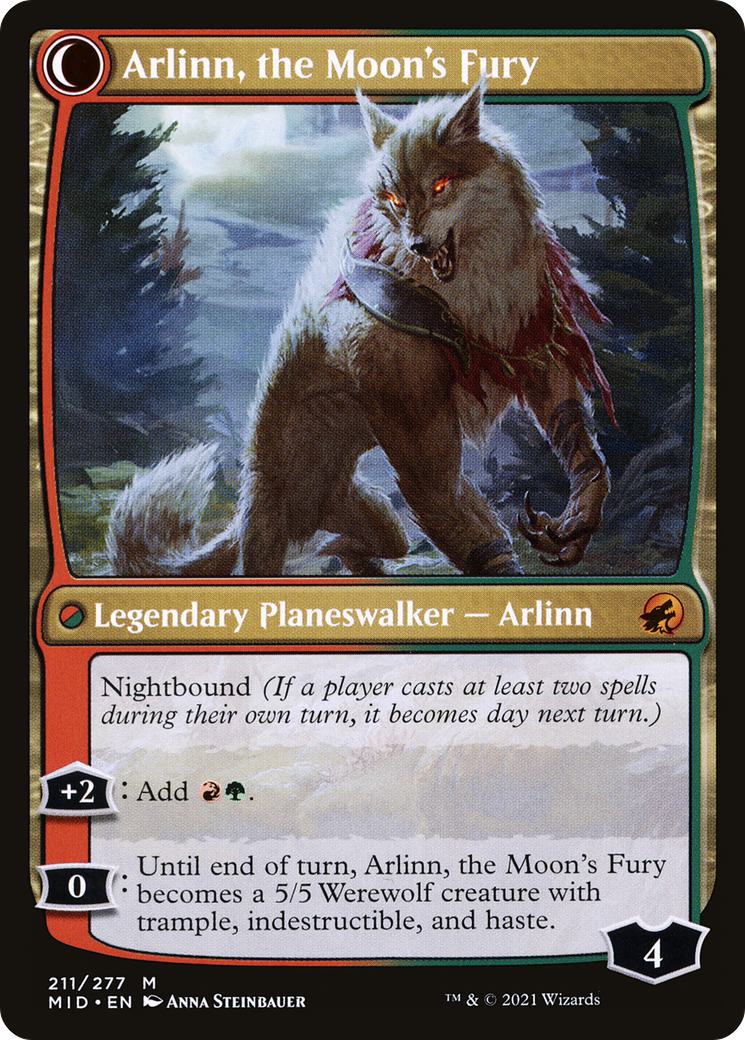 Magic Arlinn, the Pack's Hope // Arlinn, the Moon's Fury [MID-211] [The List] [Non-Foil] - view 2