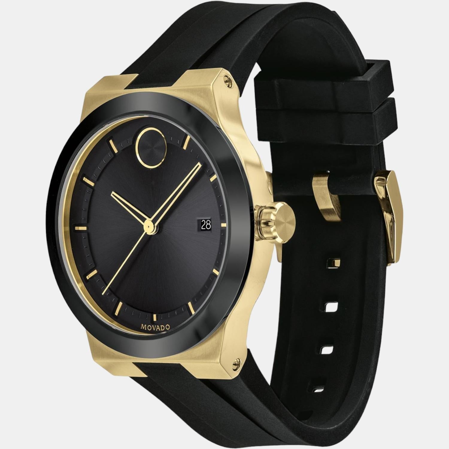 Movado Bold Men Quartz Black Dial Analog Silicone Watch 3600623 - view 2