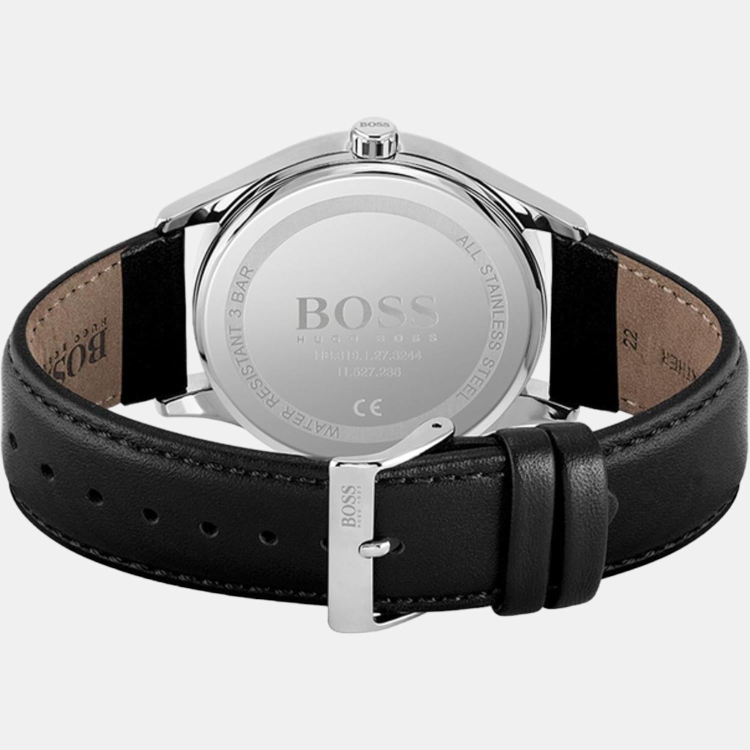 Boss Commissioner Men Quartz Black Dial Analog Leather Watch 1513831 - view 2