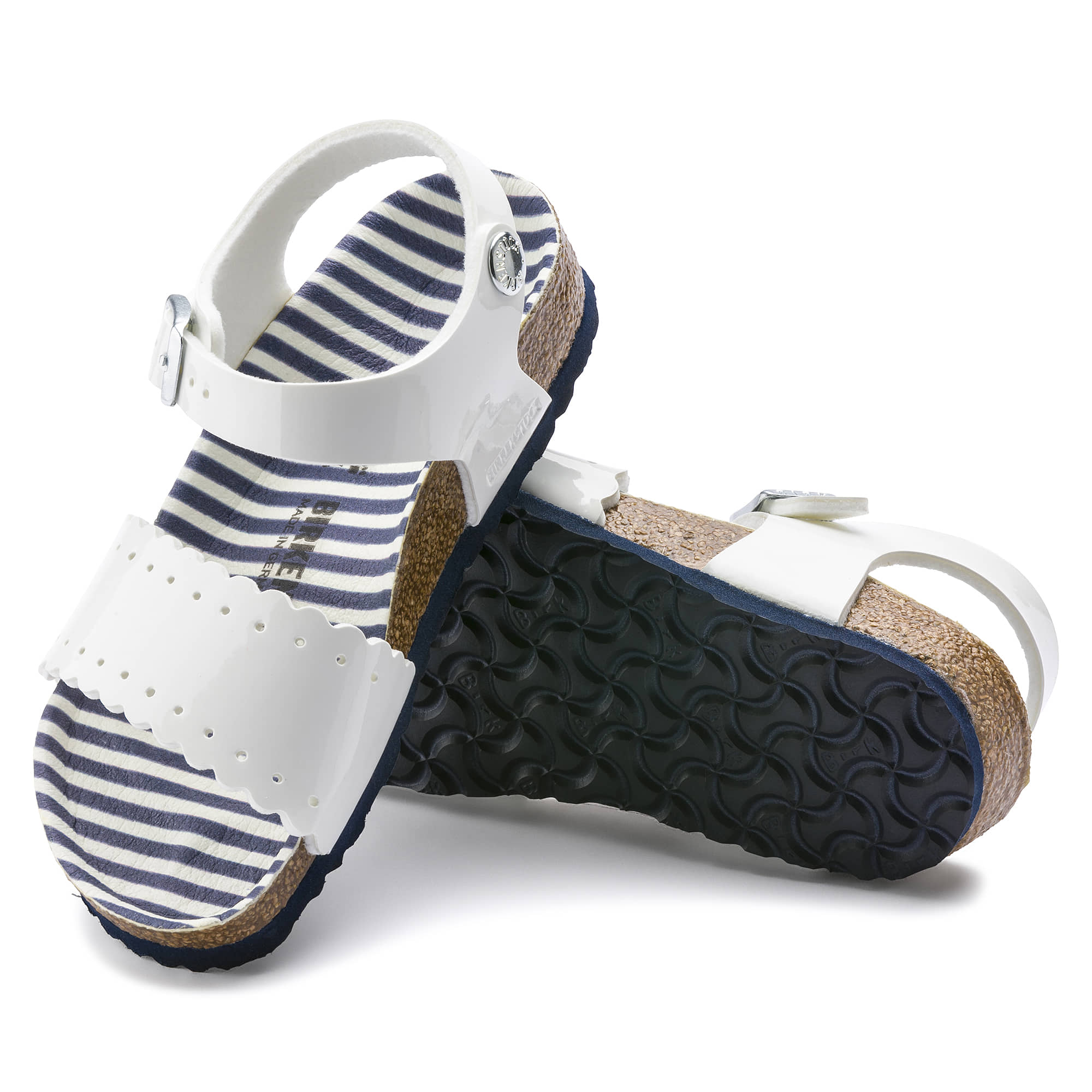 Birkenstock Mila Kids Birko-Flor – White White/Nautical Stripes - view 2