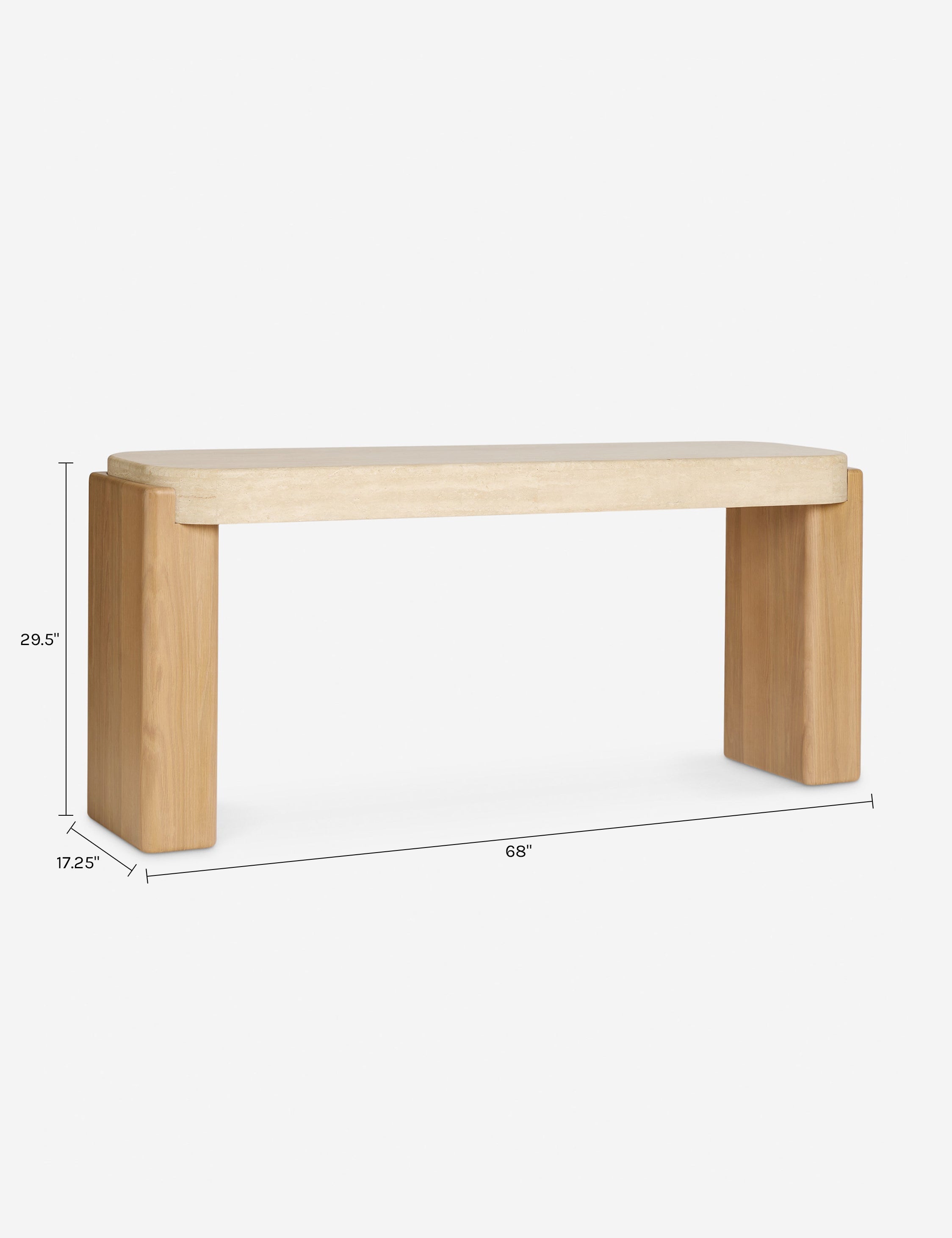 Lulu and Georgia Midora Console Table – Travertine - view 8