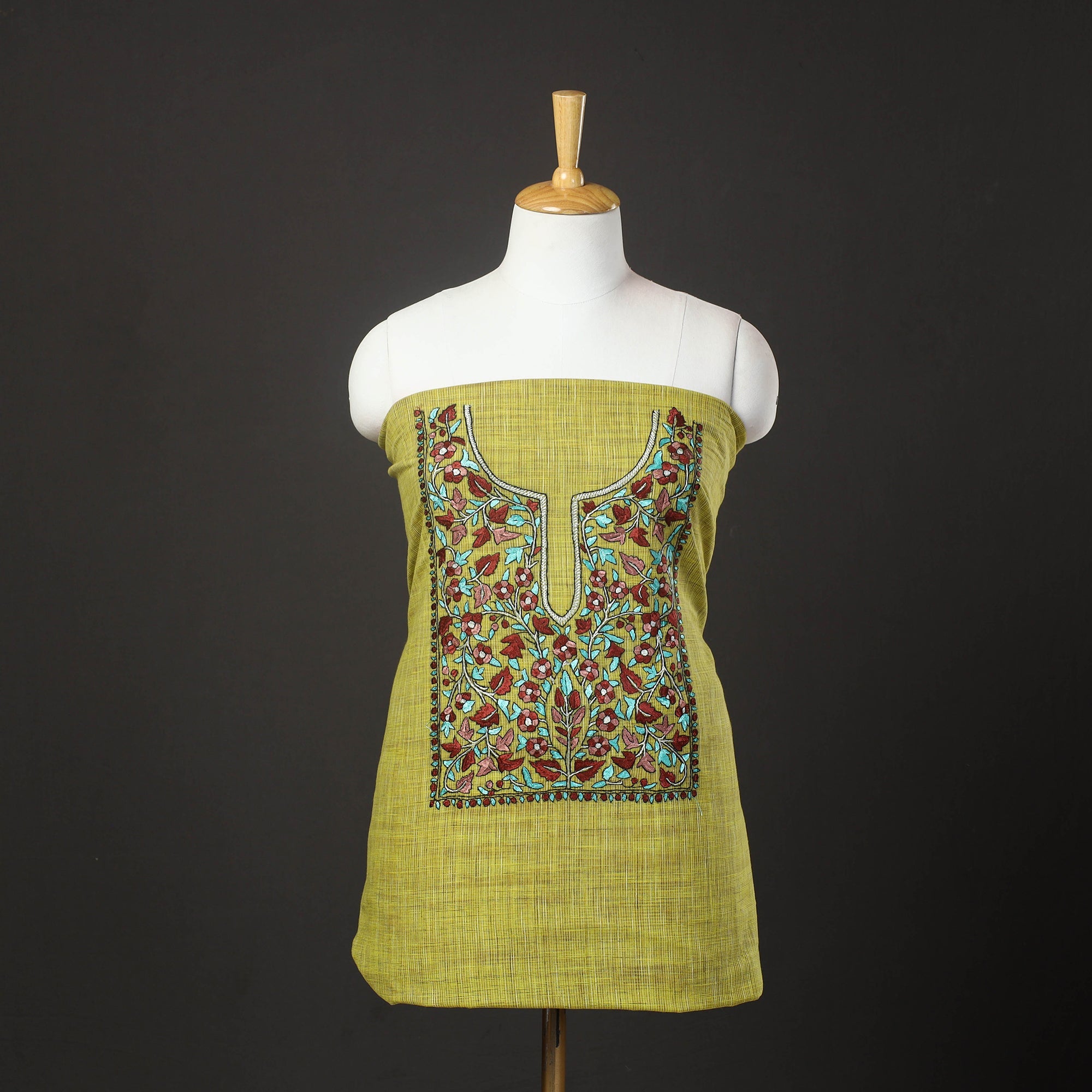 ITOKRI CRAFTS INITIATIVE 2pc Kashida Hand Embroidery Cotton Dress Material 43
