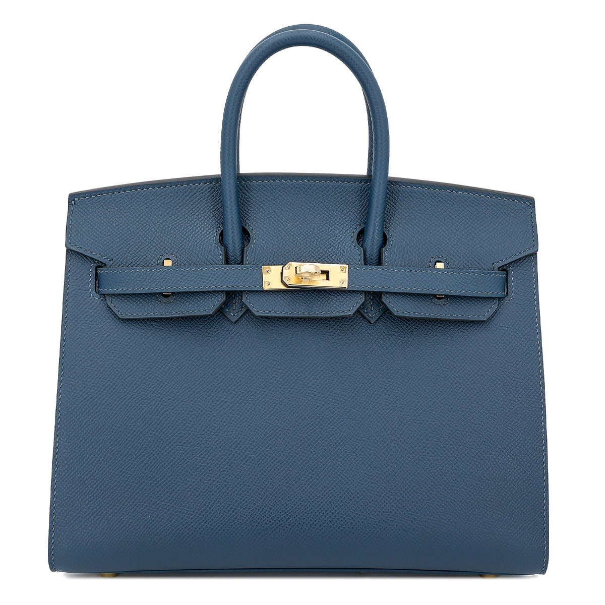 Cop Underdog HERMÈS Birkin 25 Sellier Bleu de Prusse (7P) Epsom Gold hardware