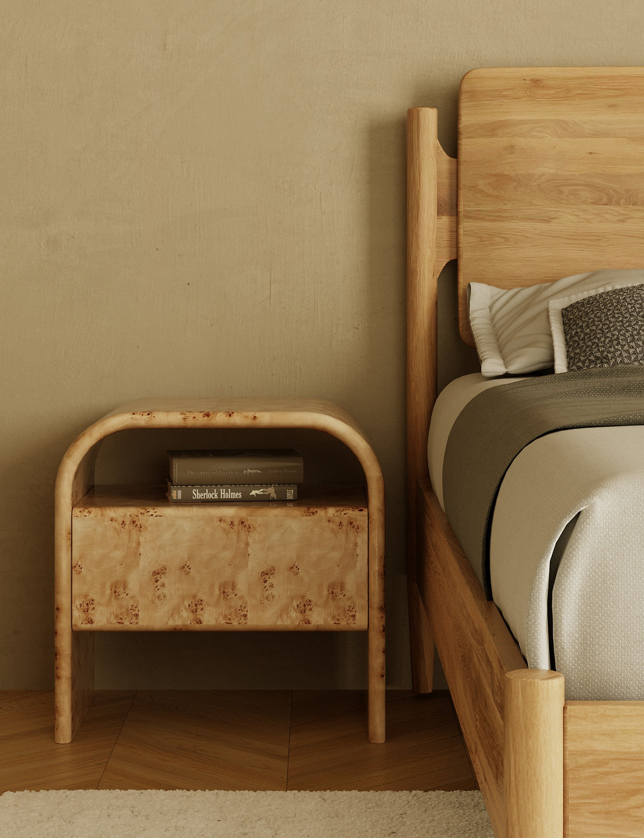 Lulu and Georgia Boyan Nightstand – Natural Burl - view 2