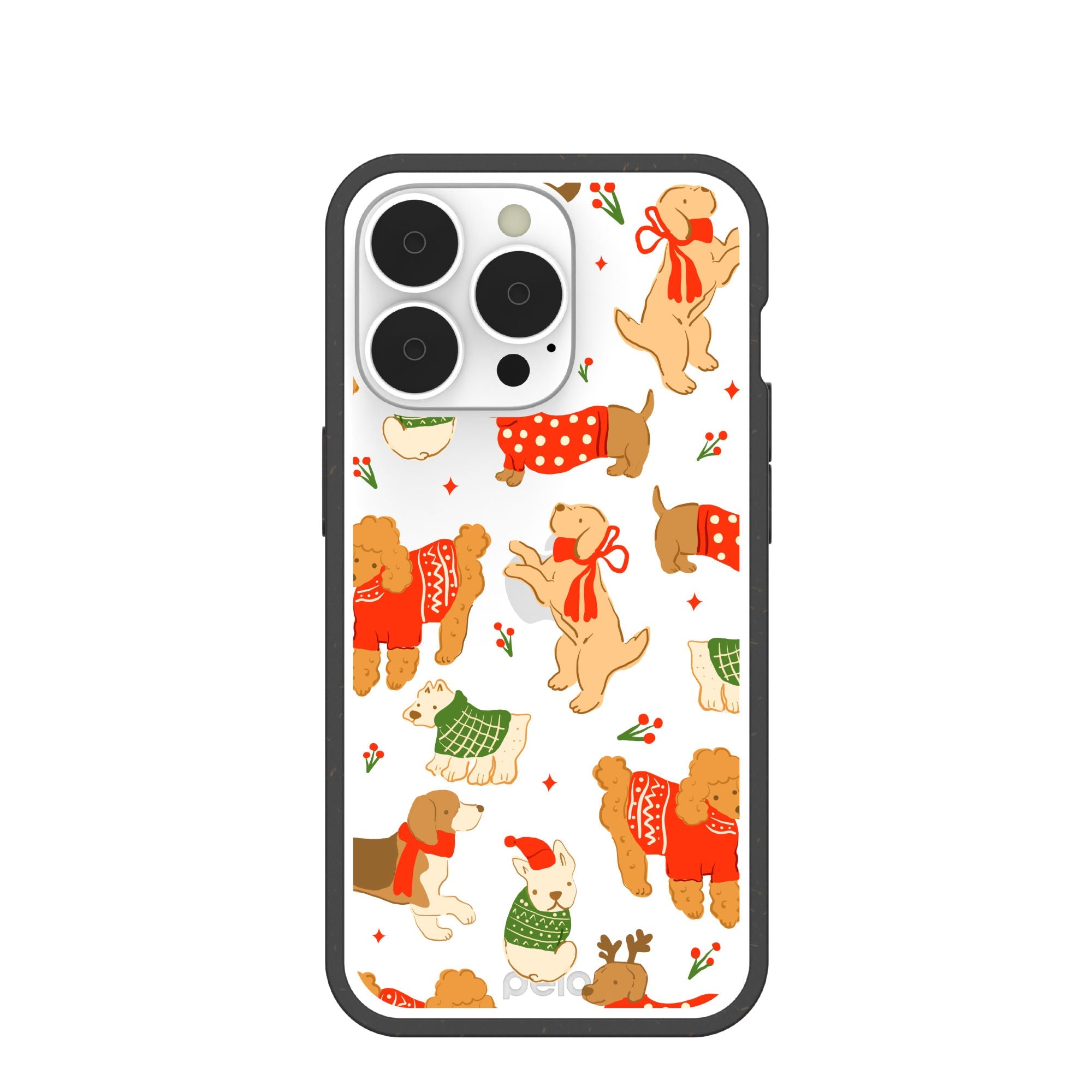 BlackTree Clear Jolly Doggos iPhone 13 Pro Case With Black Ridge