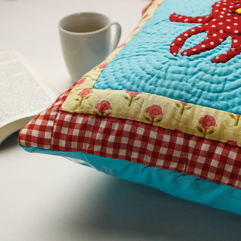 PURKAL STREE SHAKTI SAMITI Blue - Applique Quilted Cushion Cover (15 x 15 in) - view 2
