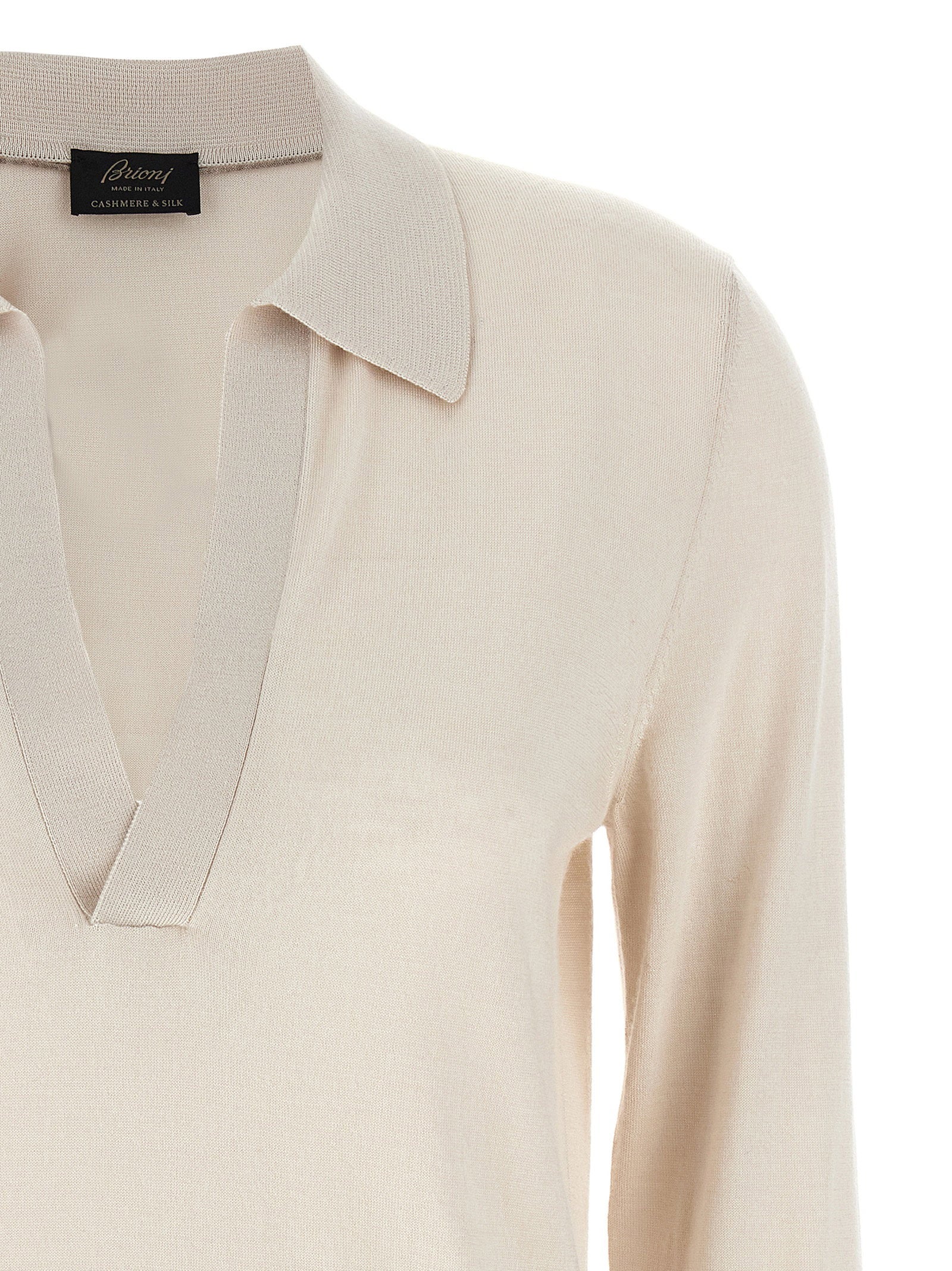 Brioni Cashmere And Silk Polo Shirt – 70% cachemire 30% silk - view 3