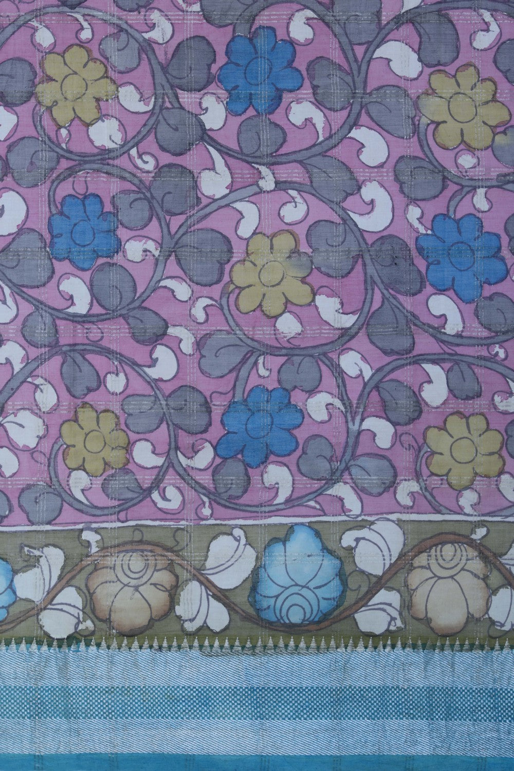 Kalanjali Kalamkari Painted Saree With Natural Dyes. - view 4