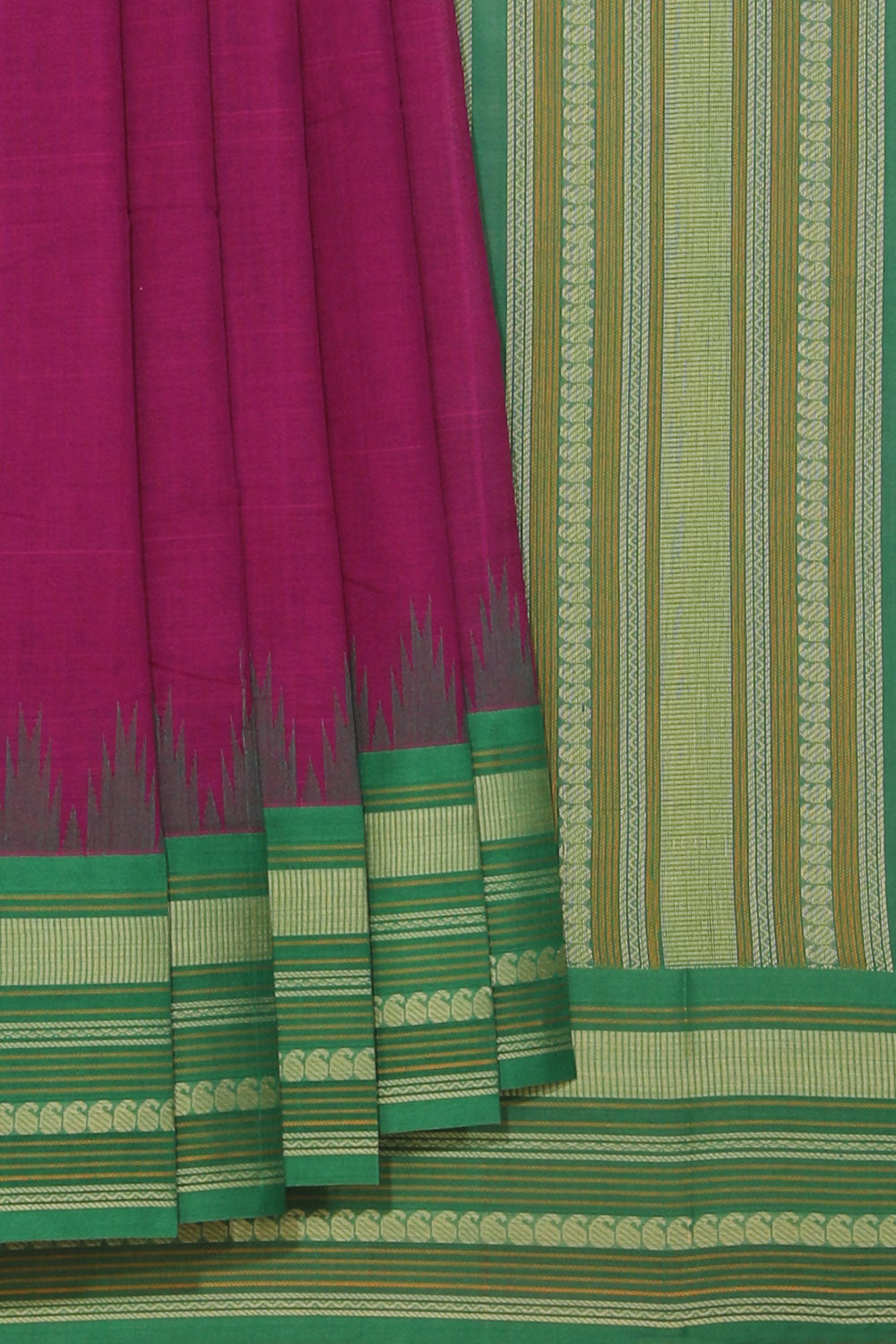 Kalanjali Kanchi Cotton Violet Saree – Women's