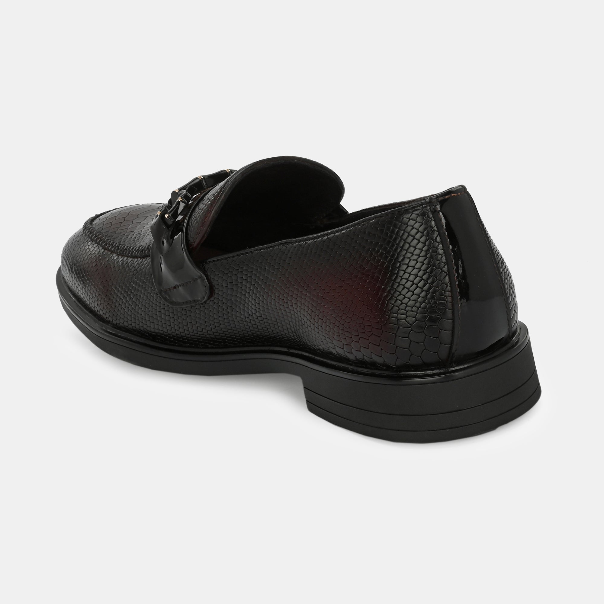 Cherry Textured Buckled Loafers by Lafattio - view 5
