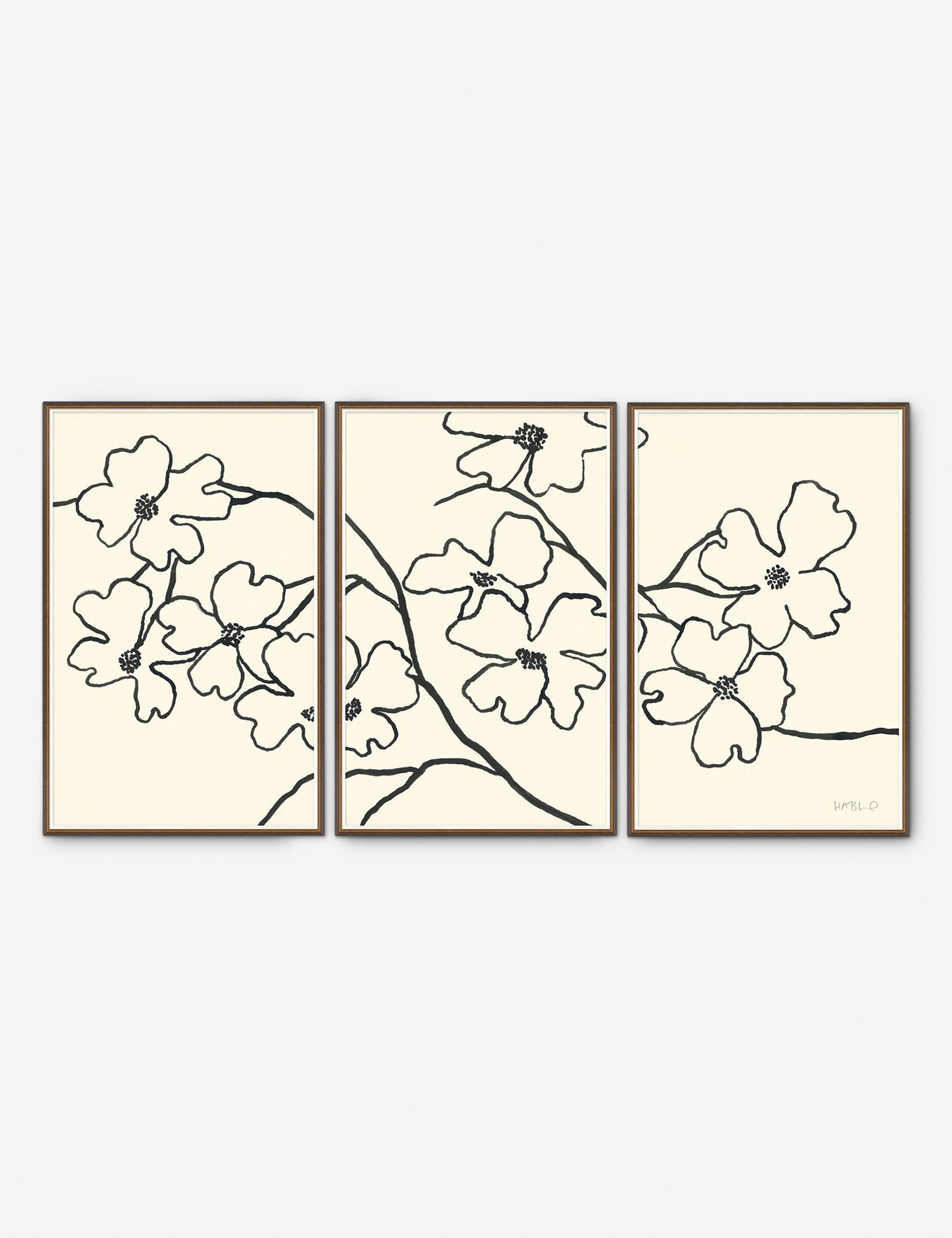 Lulu and Georgia Dogwood Wall Art by Susan Hable (Set of 3)