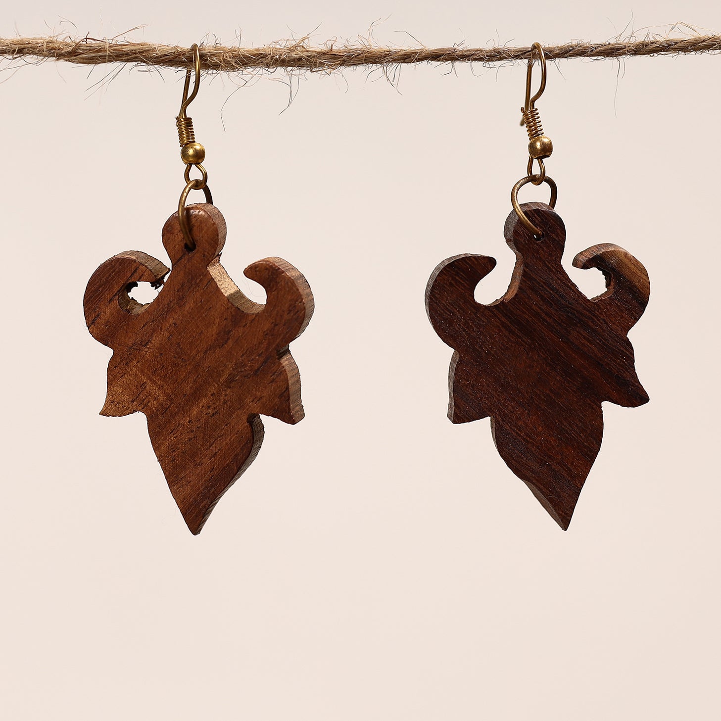 ITOKRI CRAFTS INITIATIVE Bijnor Hand Carved Sheesham Wood Earrings - view 2