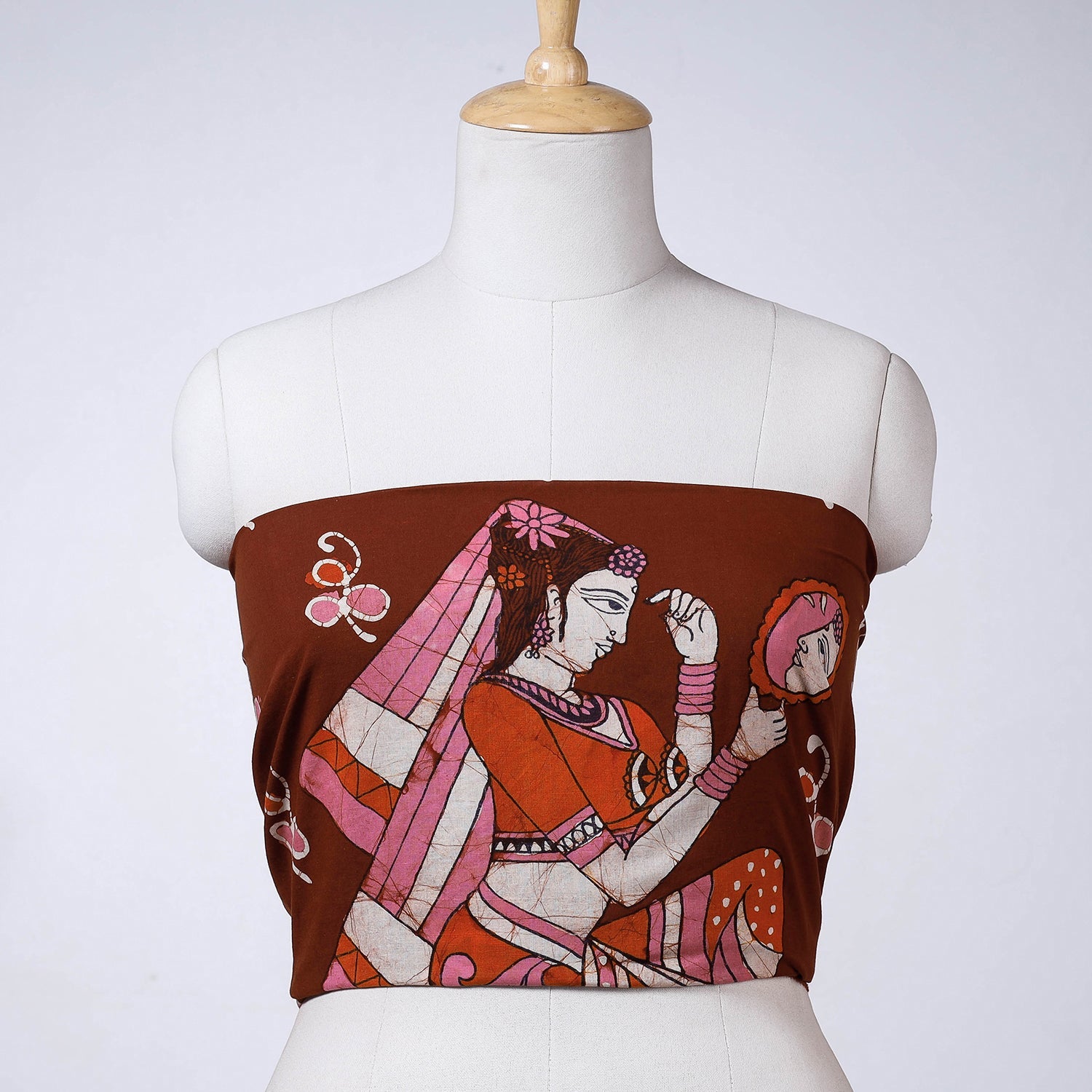 KACHCHH JI CHHAAP Brown - Hand Batik Printing Cotton Blouse Piece