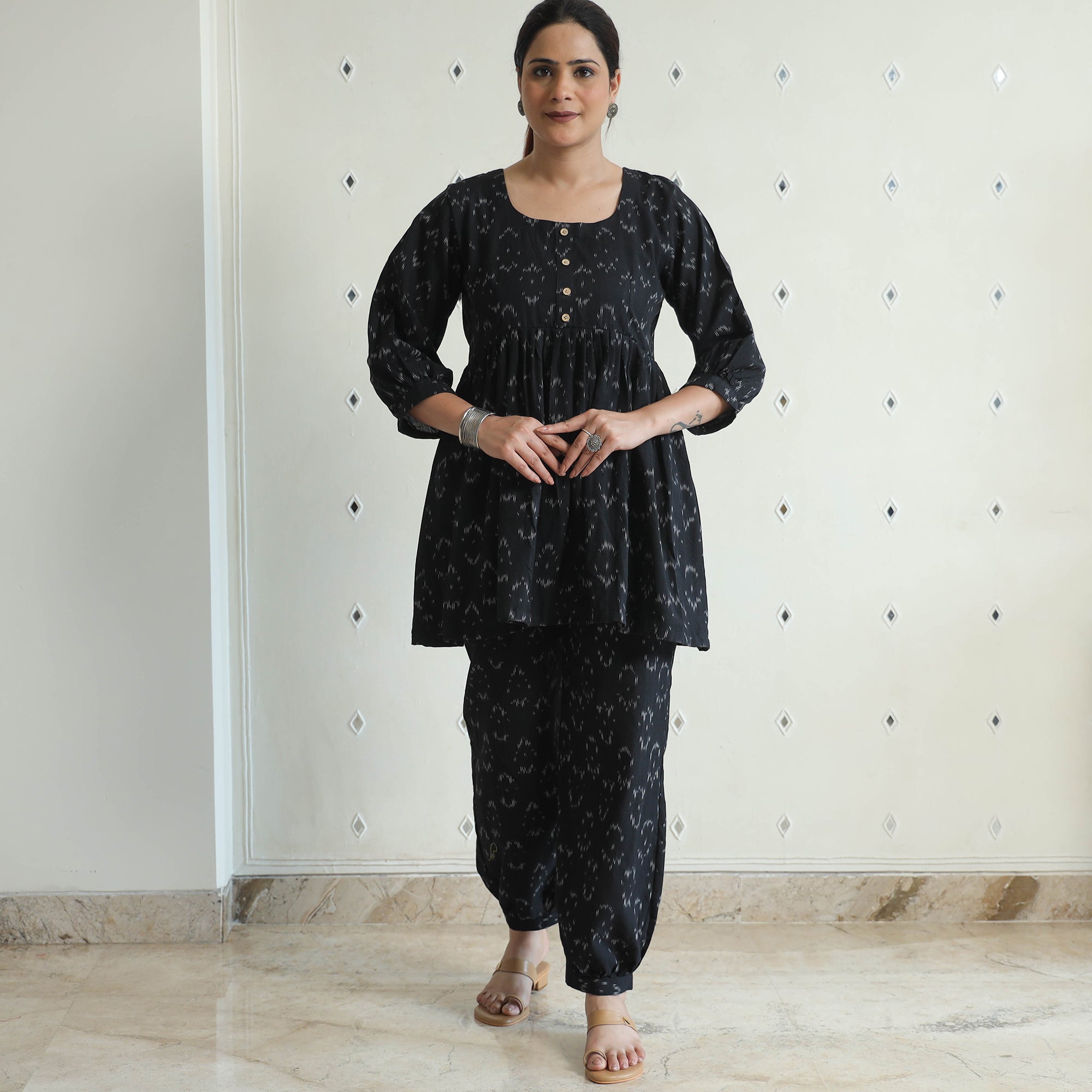 ITOKRI CASUALS Black - Pochampally Ikat Cotton Co-Ord Set 08 - view 3