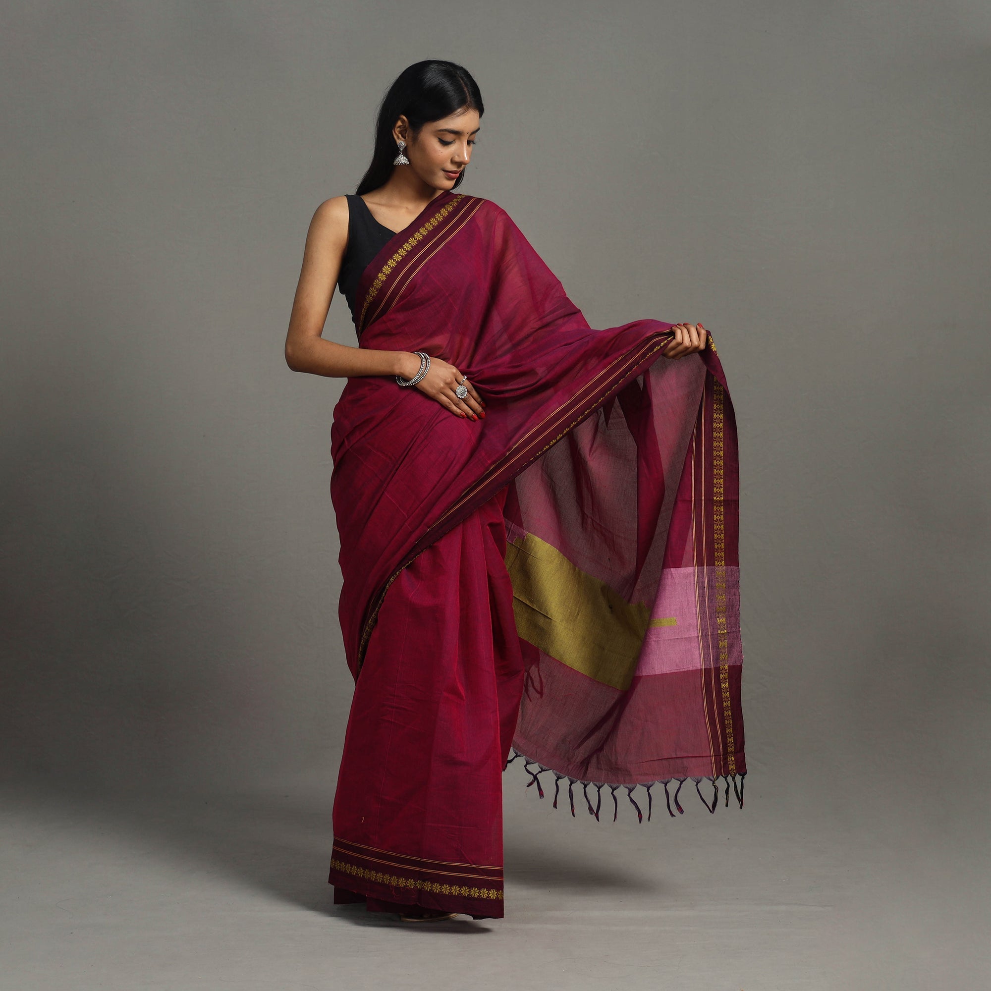 CHITRIKA Plain Cotton Handloom Saree 27 – Women's - view 2