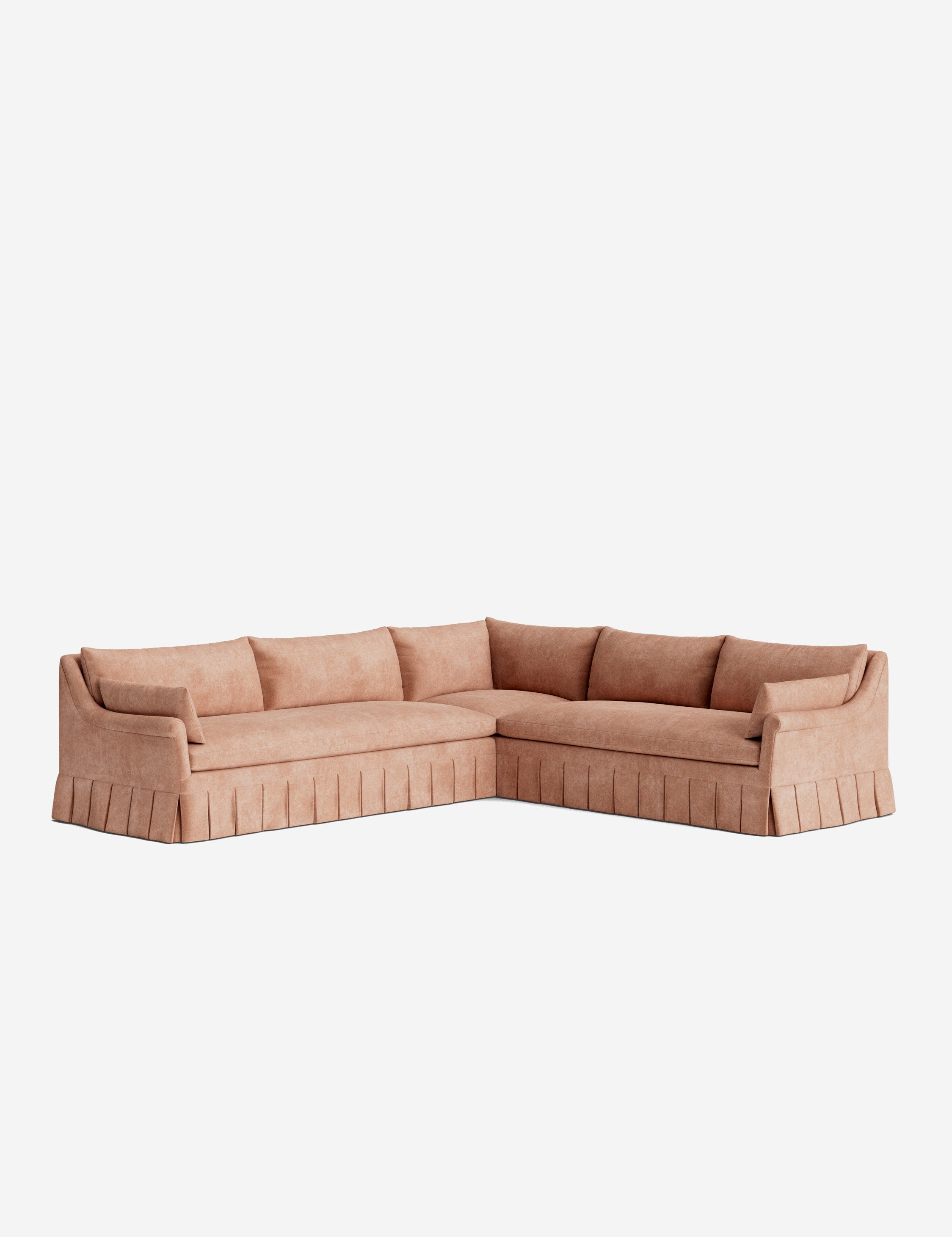 Lulu and Georgia Portola Rolled Arm Luxe Depth Pleated Corner Sectional Sofa