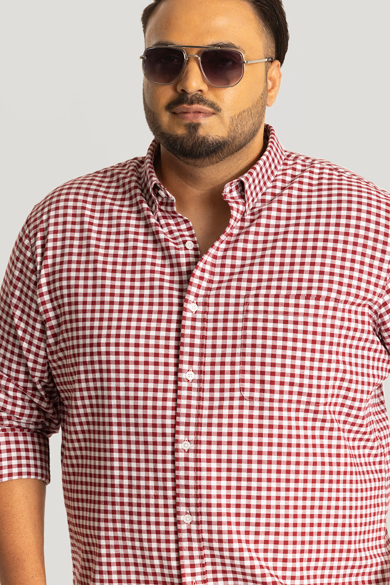 SNITCH Red Oxford Checks Shirt - view 4