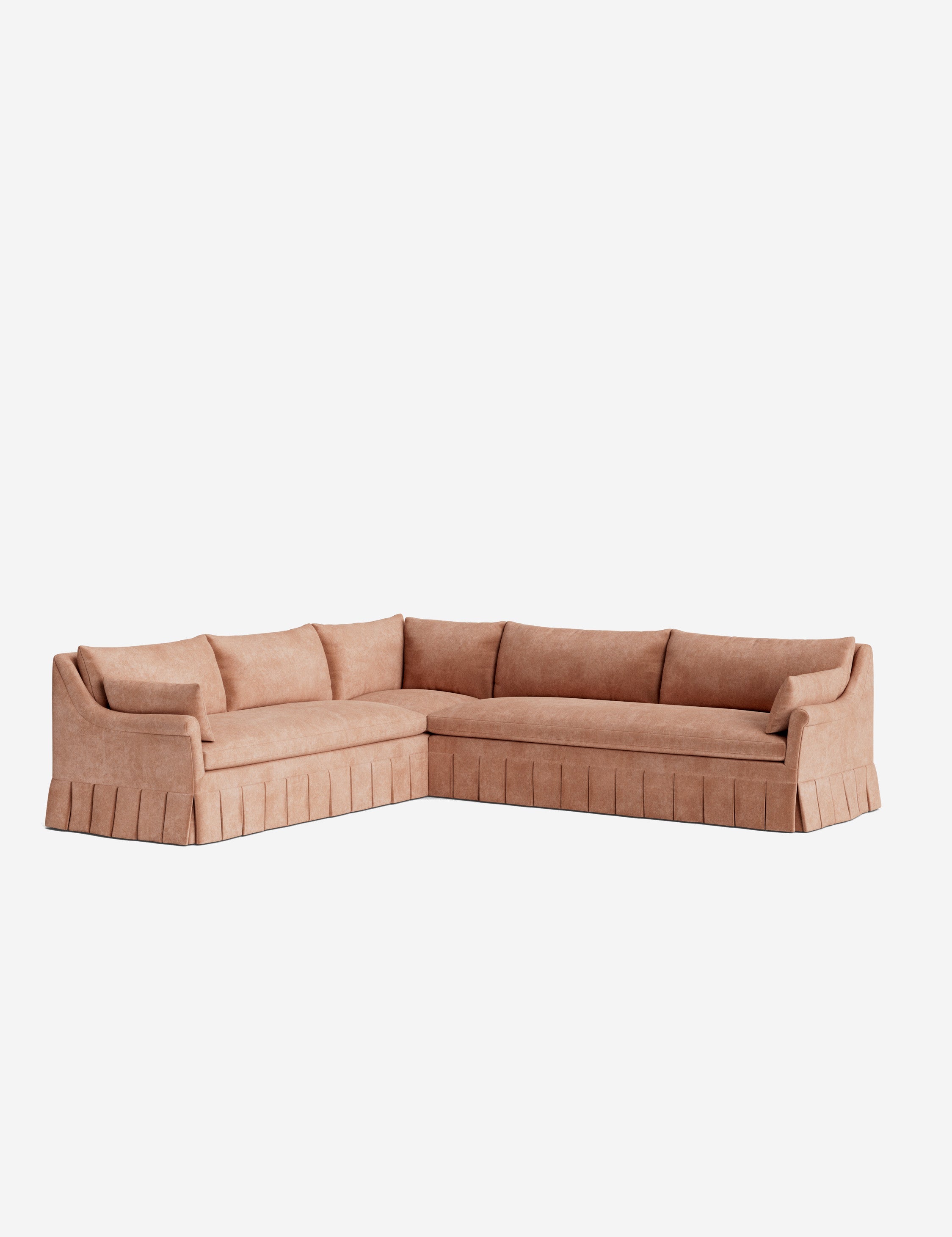 Lulu and Georgia Portola Rolled Arm Pleated Sectional Sofa - view 2
