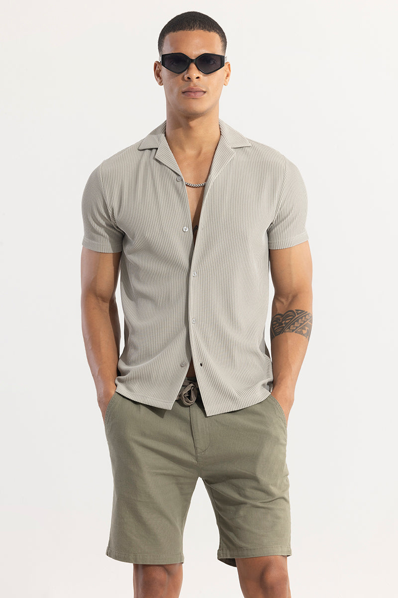 SNITCH Parallel Rib Cloud Grey Shirt