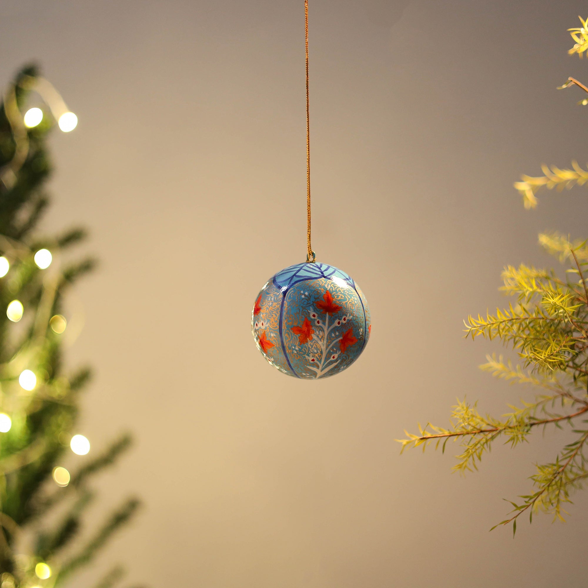 CRAFTVERA Ball - Kashmir Handpainted Christmas Ornament 09