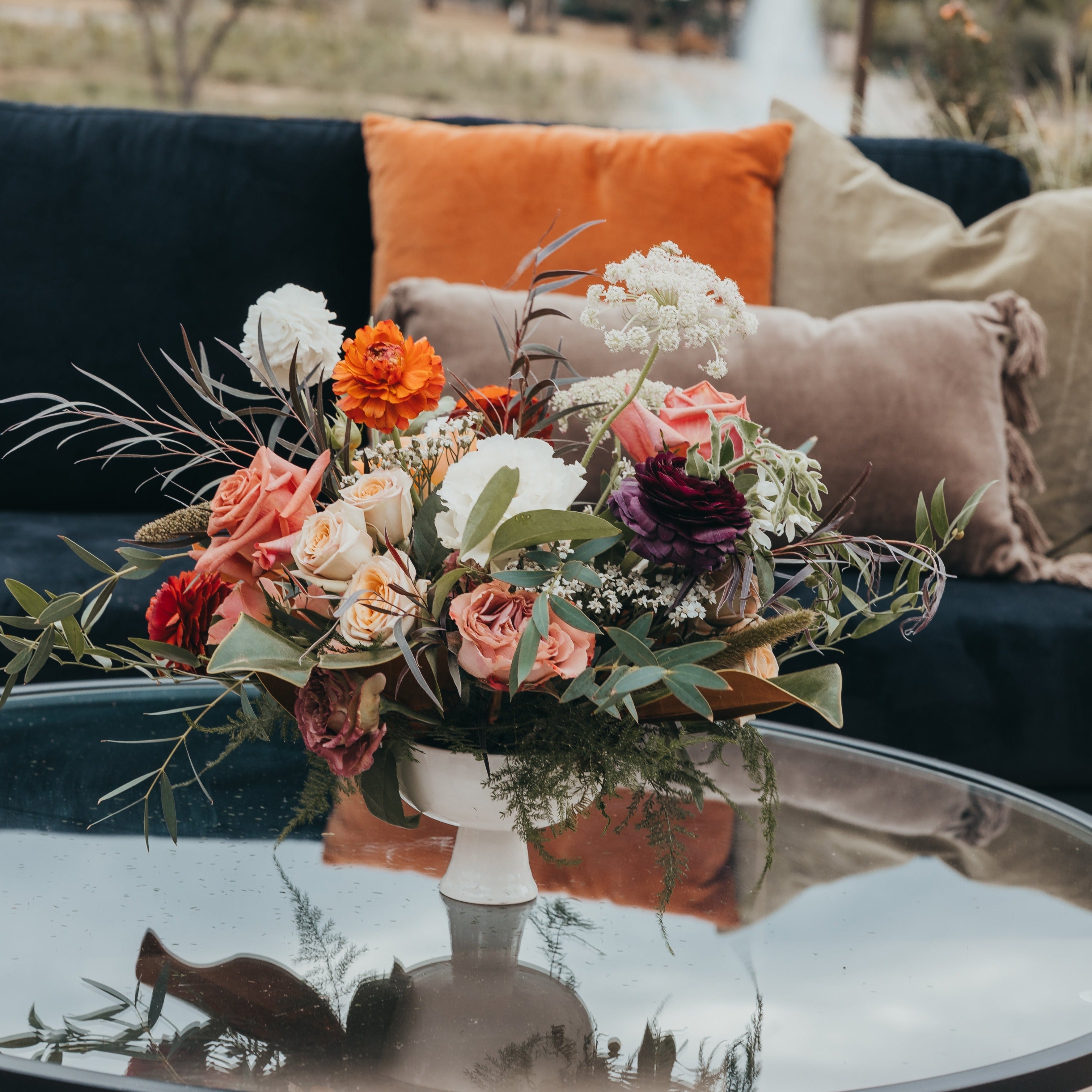 fiftyflowers.com Dusty Orange and Green Oasis Styled Shoot - view 3