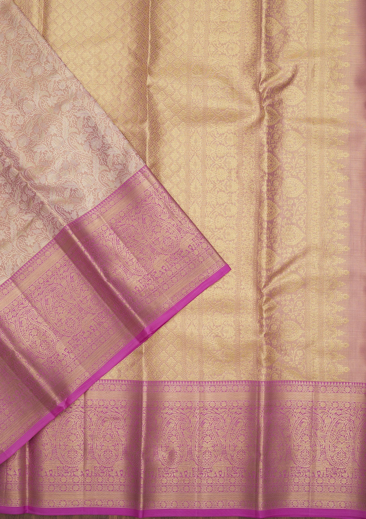 Koskii Mauve Zariwork Pure Silk Saree – Women's - view 4
