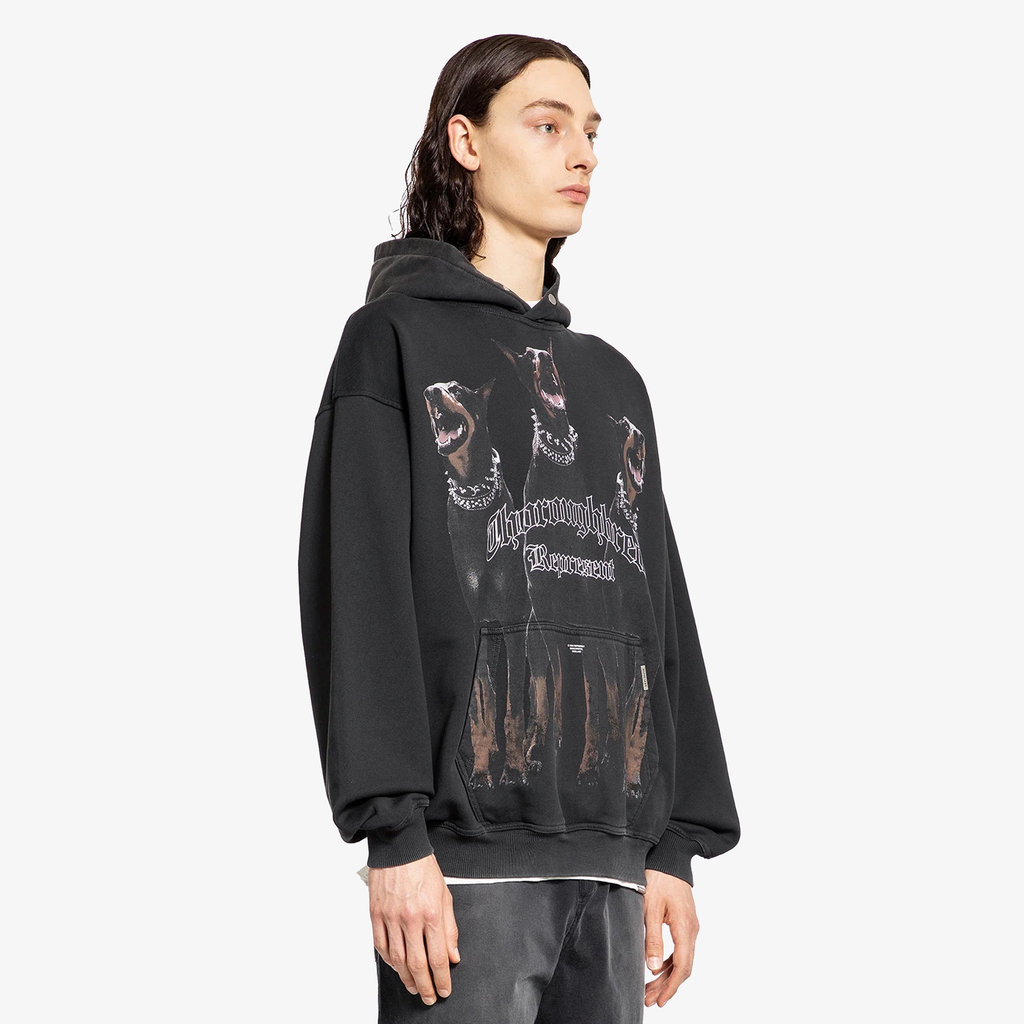 Represent | THOROUGHBRED HOODIE { VINTAGE/BLACK - view 3