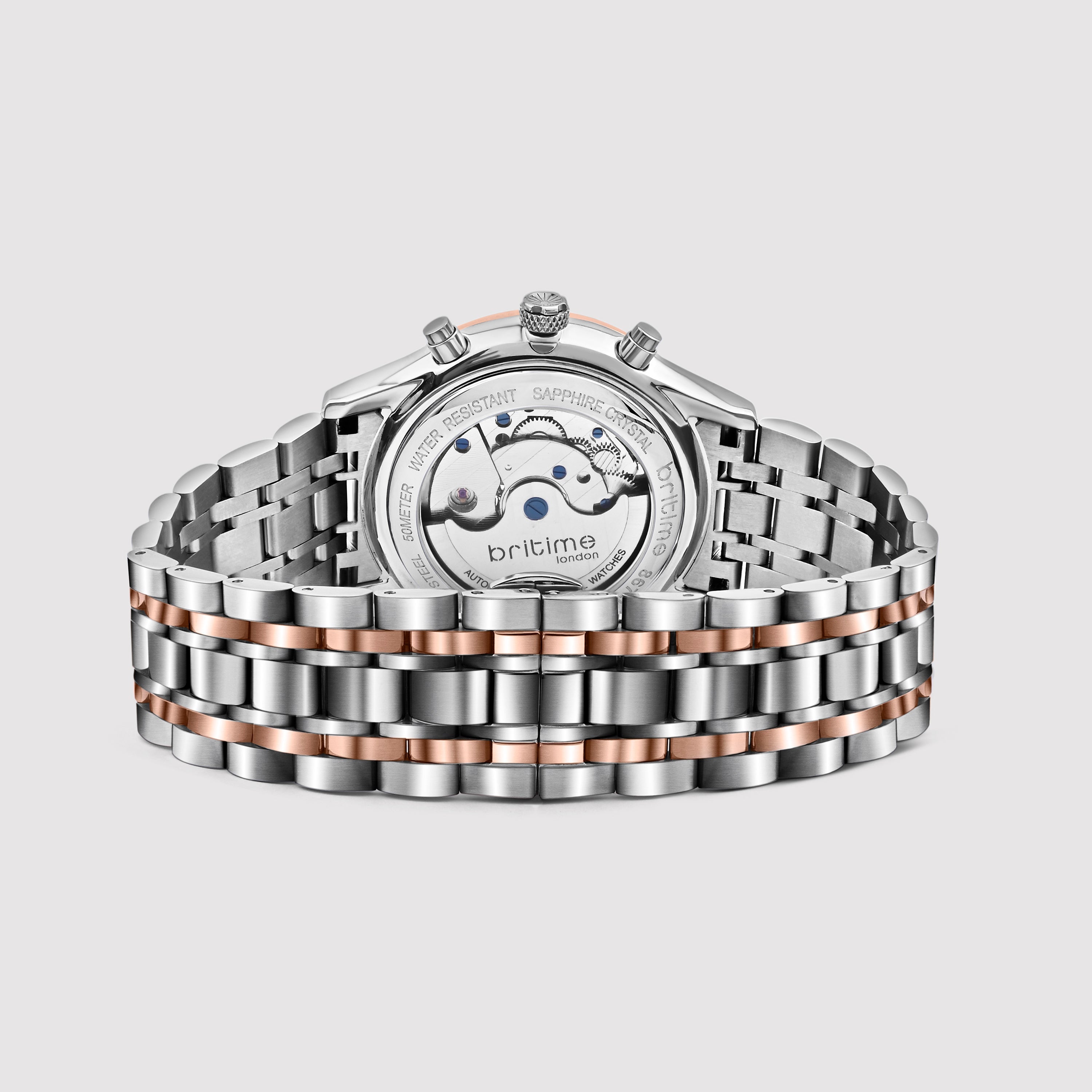 Britime Celestial Men Automatic Silver Dial Chronograph Metal Watch 867-M30305 - view 6