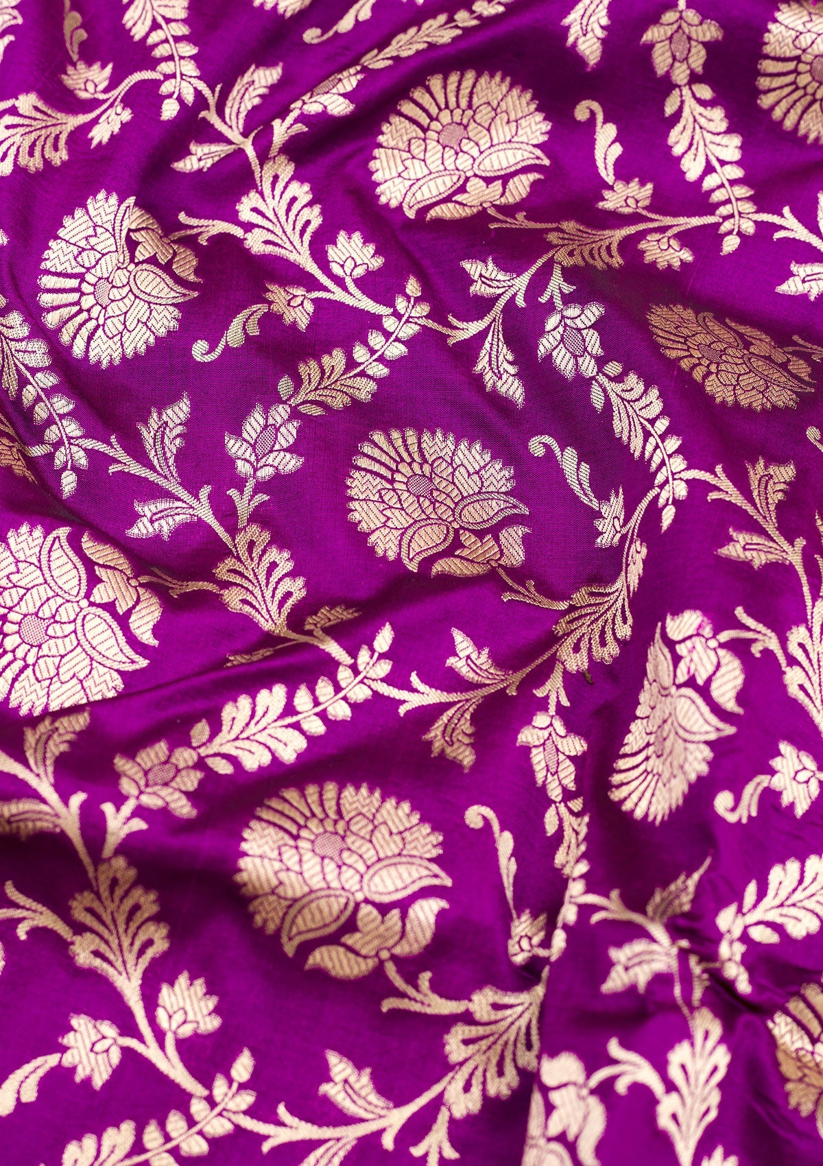 Koskii Purple Zariwork Pure Silk Saree – Women's - view 2